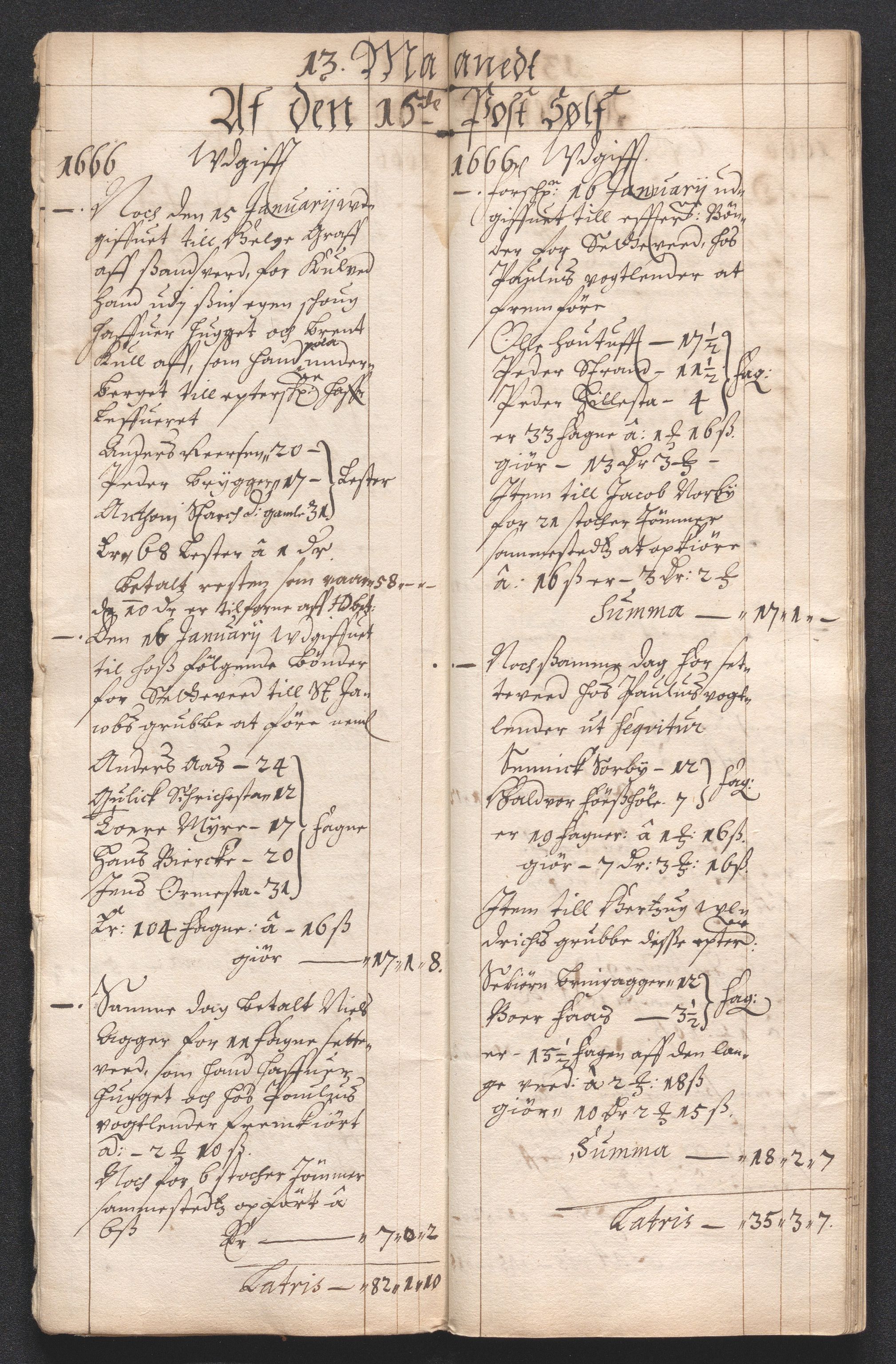 Kongsberg Sølvverk 1623-1816, AV/SAKO-EA-3135/001/D/Dc/Dcd/L0039: Utgiftsregnskap for gruver m.m., 1666, p. 178