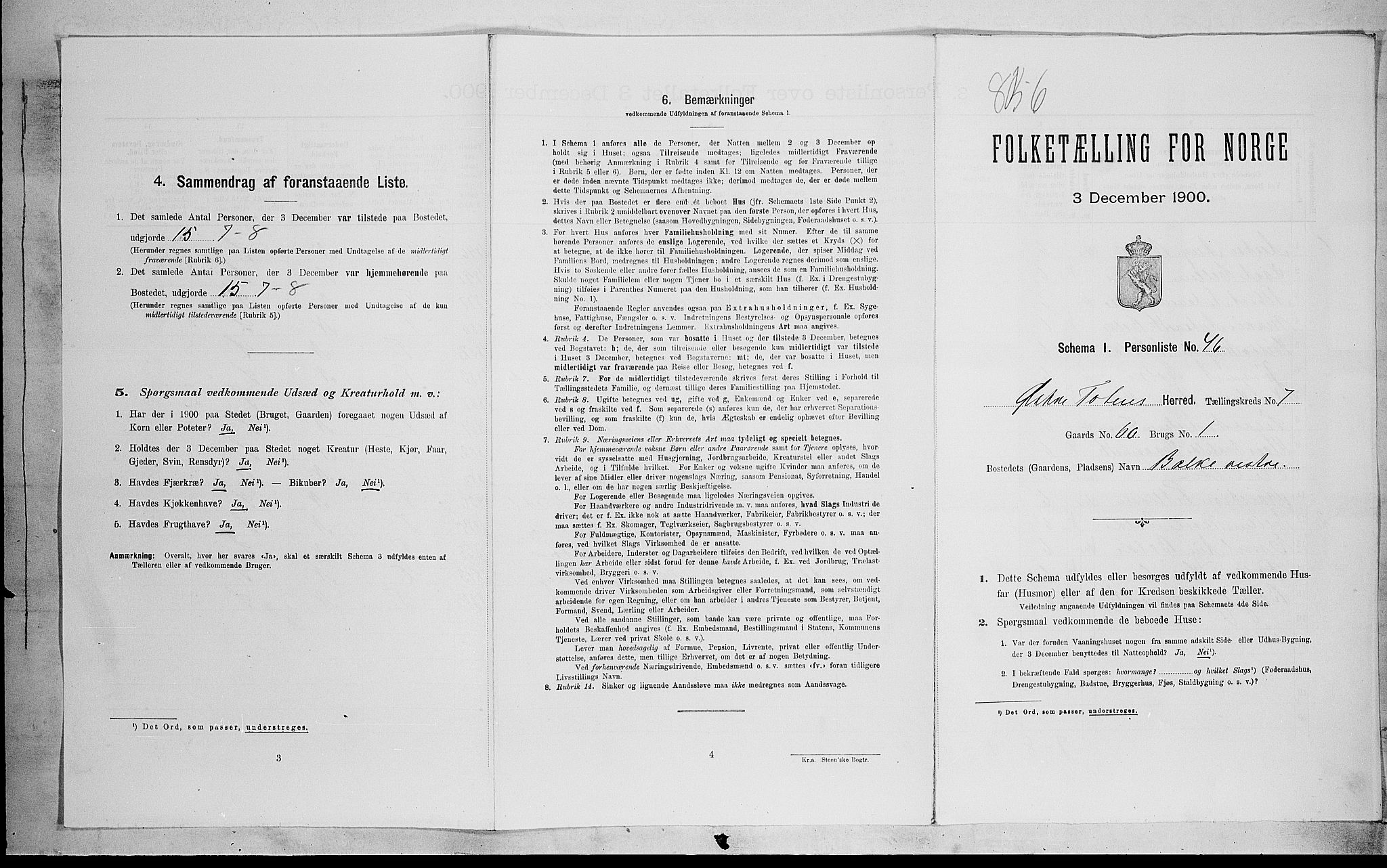 SAH, 1900 census for Østre Toten, 1900, p. 1876