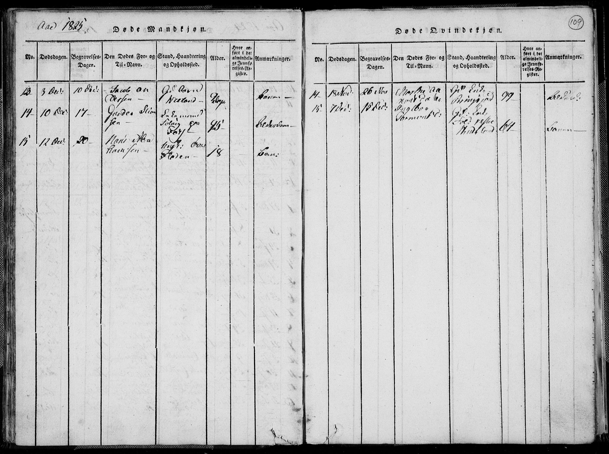 Lyngdal sokneprestkontor, AV/SAK-1111-0029/F/Fa/Fac/L0006: Parish register (official) no. A 6, 1815-1825, p. 109