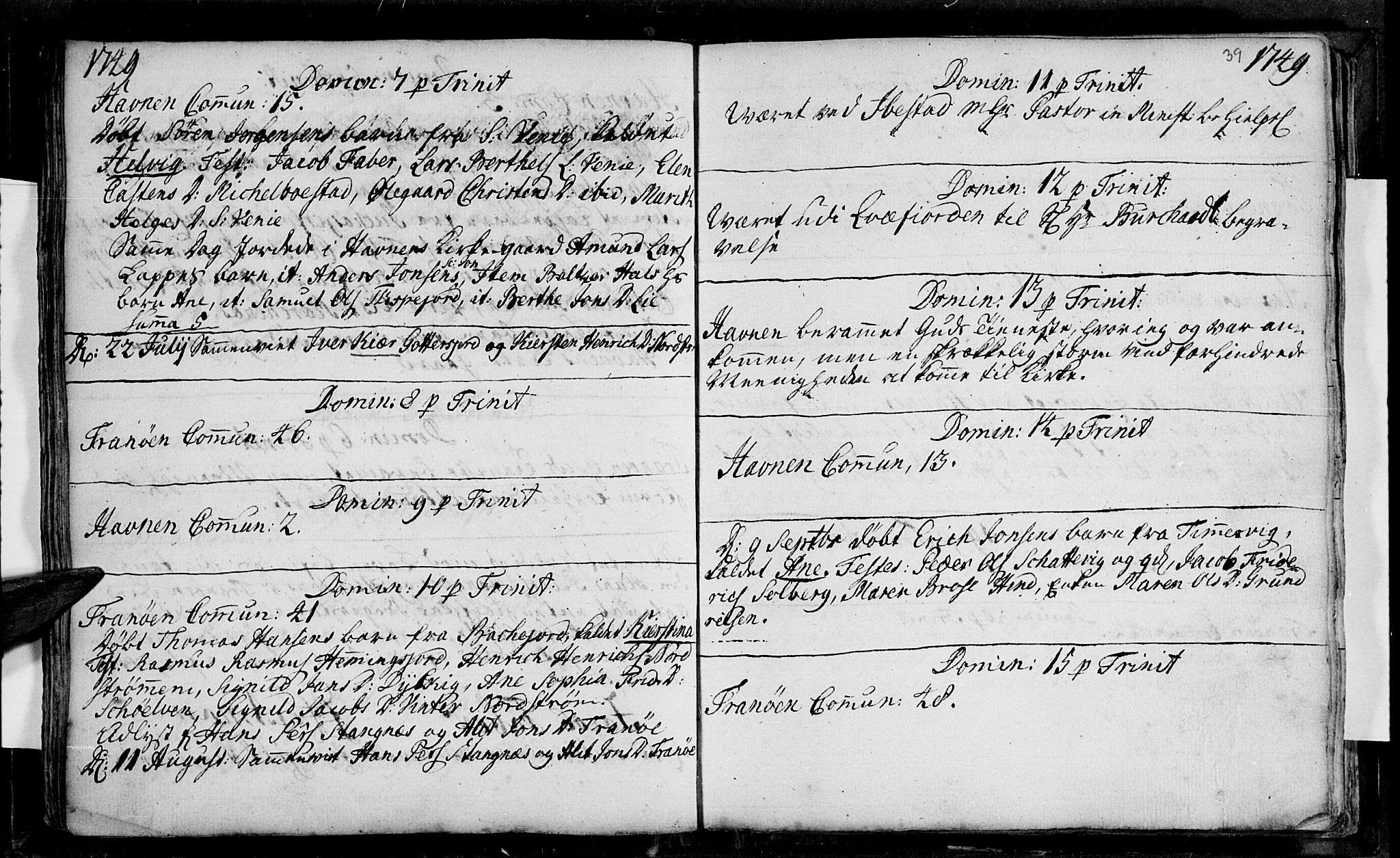 Ibestad sokneprestembete, SATØ/S-0077/H/Ha/Haa/L0001kirke: Parish register (official) no. 1, 1744-1757, p. 39