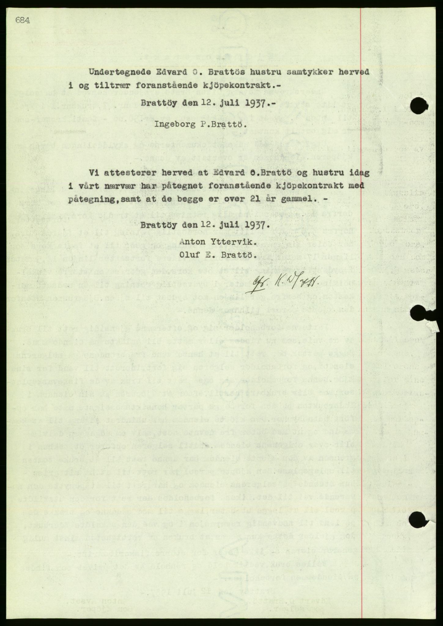 Nordmøre sorenskriveri, AV/SAT-A-4132/1/2/2Ca/L0091: Mortgage book no. B81, 1937-1937, Diary no: : 1840/1937