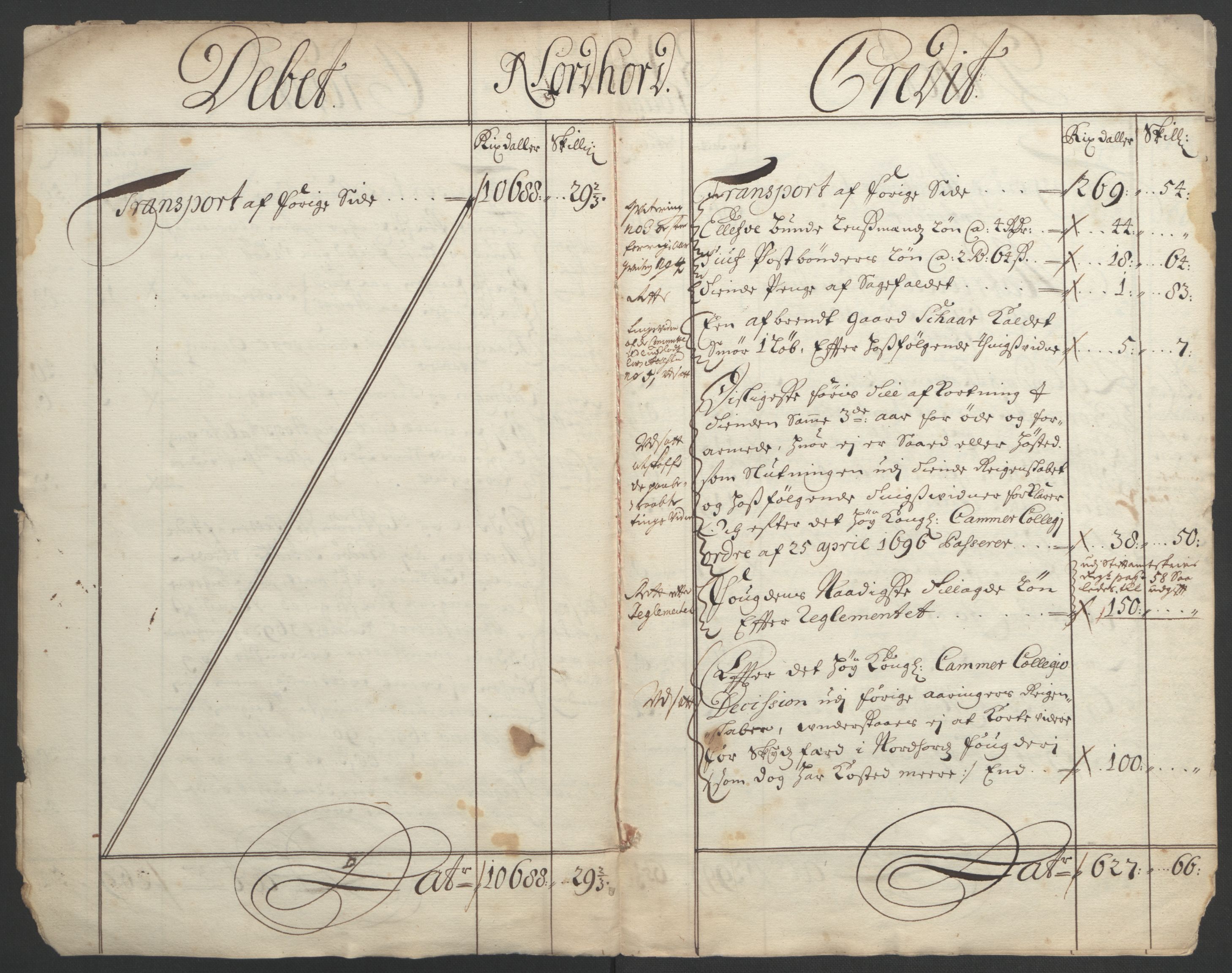 Rentekammeret inntil 1814, Reviderte regnskaper, Fogderegnskap, AV/RA-EA-4092/R51/L3183: Fogderegnskap Nordhordland og Voss, 1695-1697, p. 306