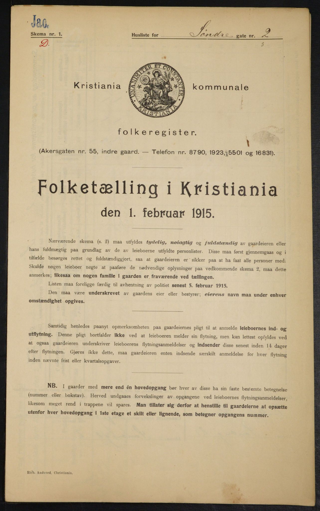 OBA, Municipal Census 1915 for Kristiania, 1915, p. 106580