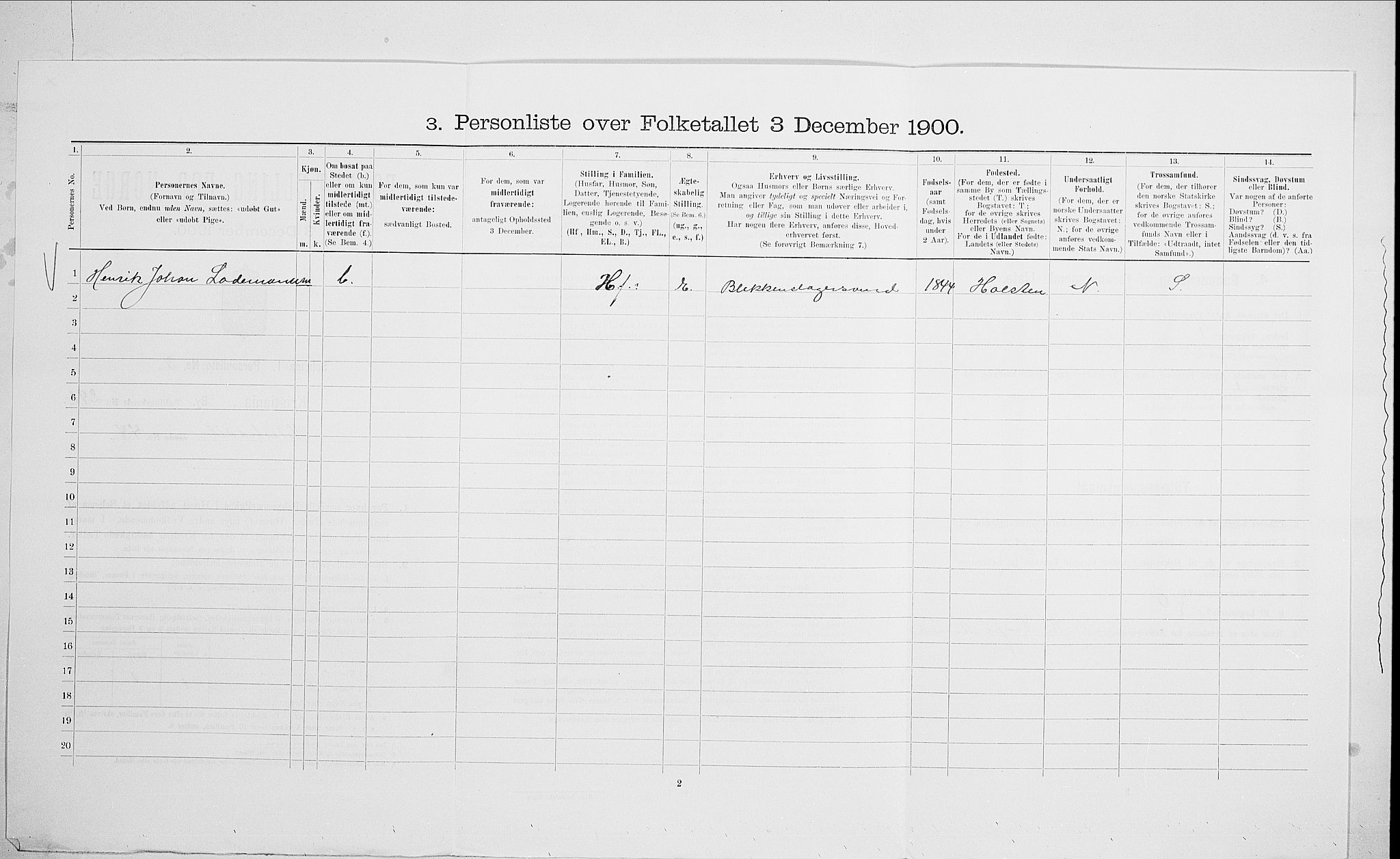 SAO, 1900 census for Kristiania, 1900, p. 71592