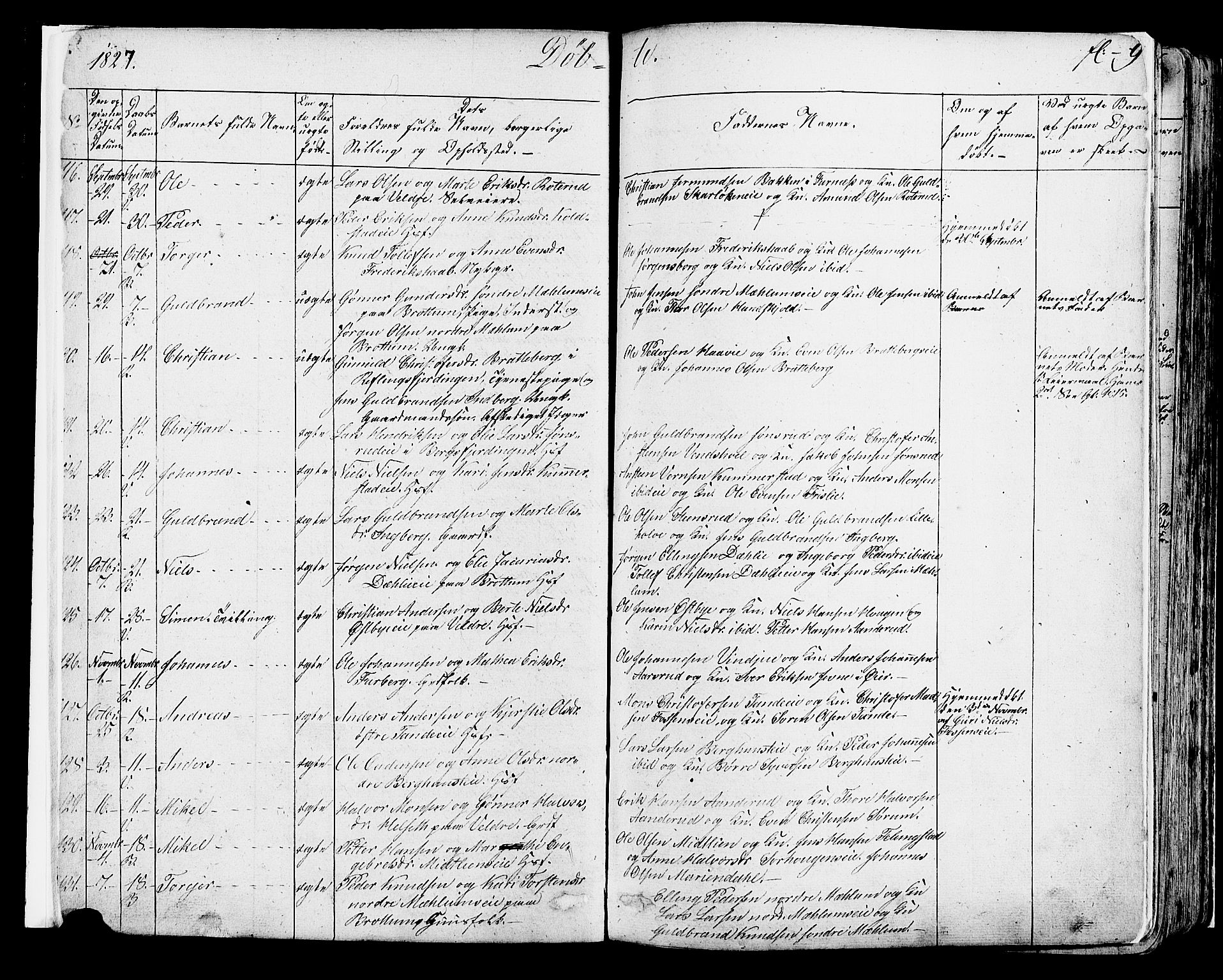 Ringsaker prestekontor, SAH/PREST-014/K/Ka/L0007: Parish register (official) no. 7A, 1826-1837, p. 9
