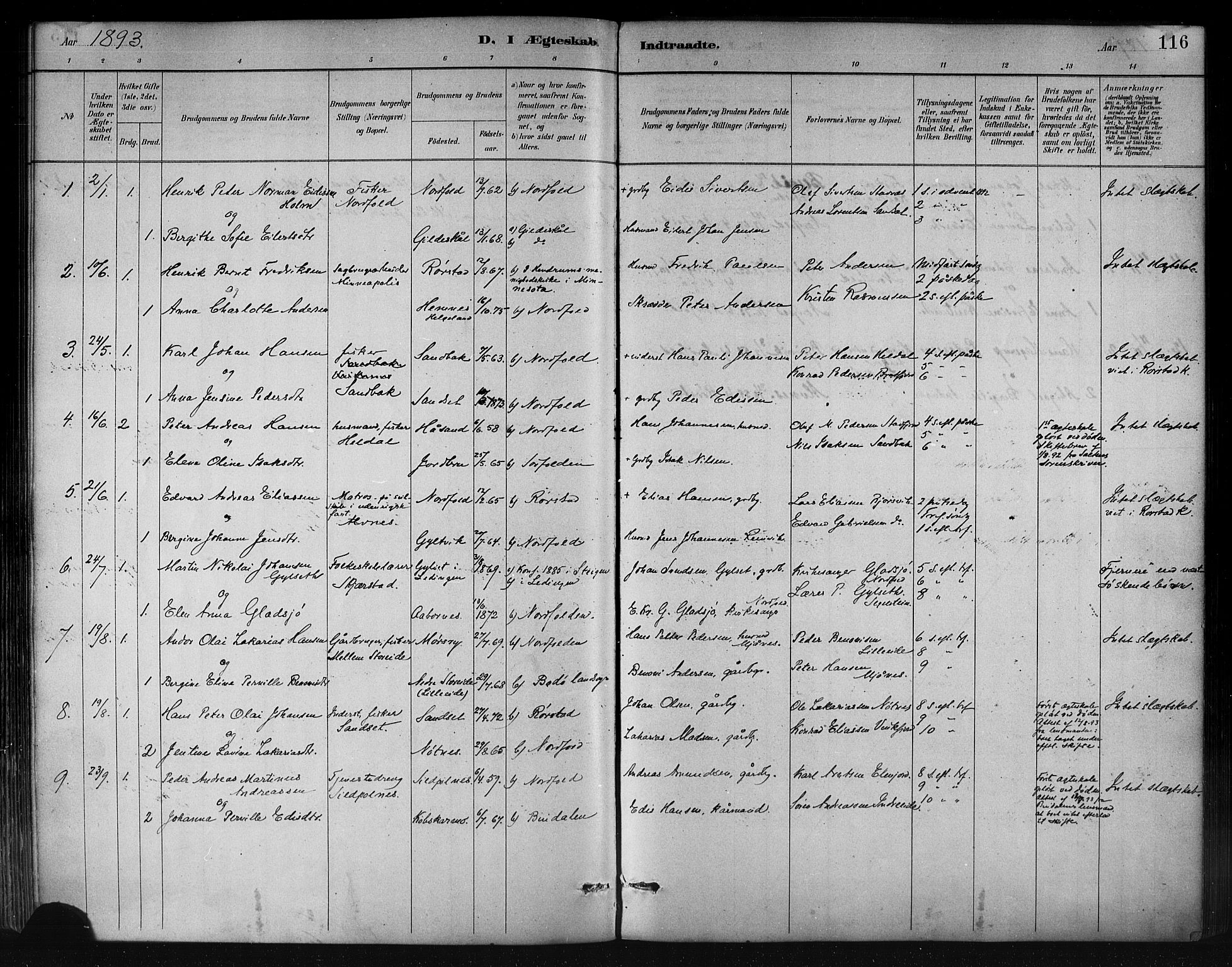 Ministerialprotokoller, klokkerbøker og fødselsregistre - Nordland, AV/SAT-A-1459/858/L0831: Parish register (official) no. 858A01, 1884-1902, p. 116