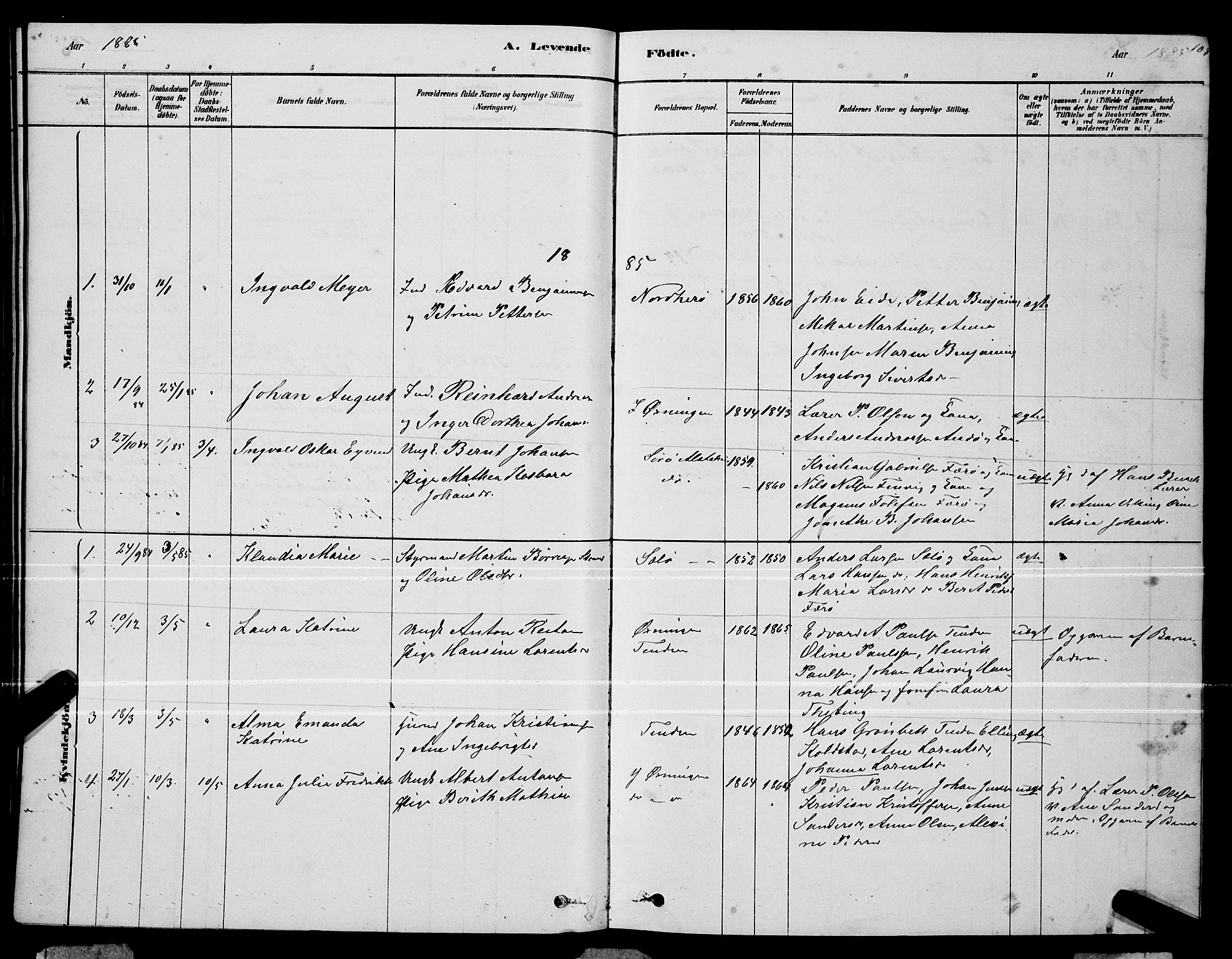 Ministerialprotokoller, klokkerbøker og fødselsregistre - Nordland, AV/SAT-A-1459/834/L0513: Parish register (copy) no. 834C04, 1877-1892, p. 108