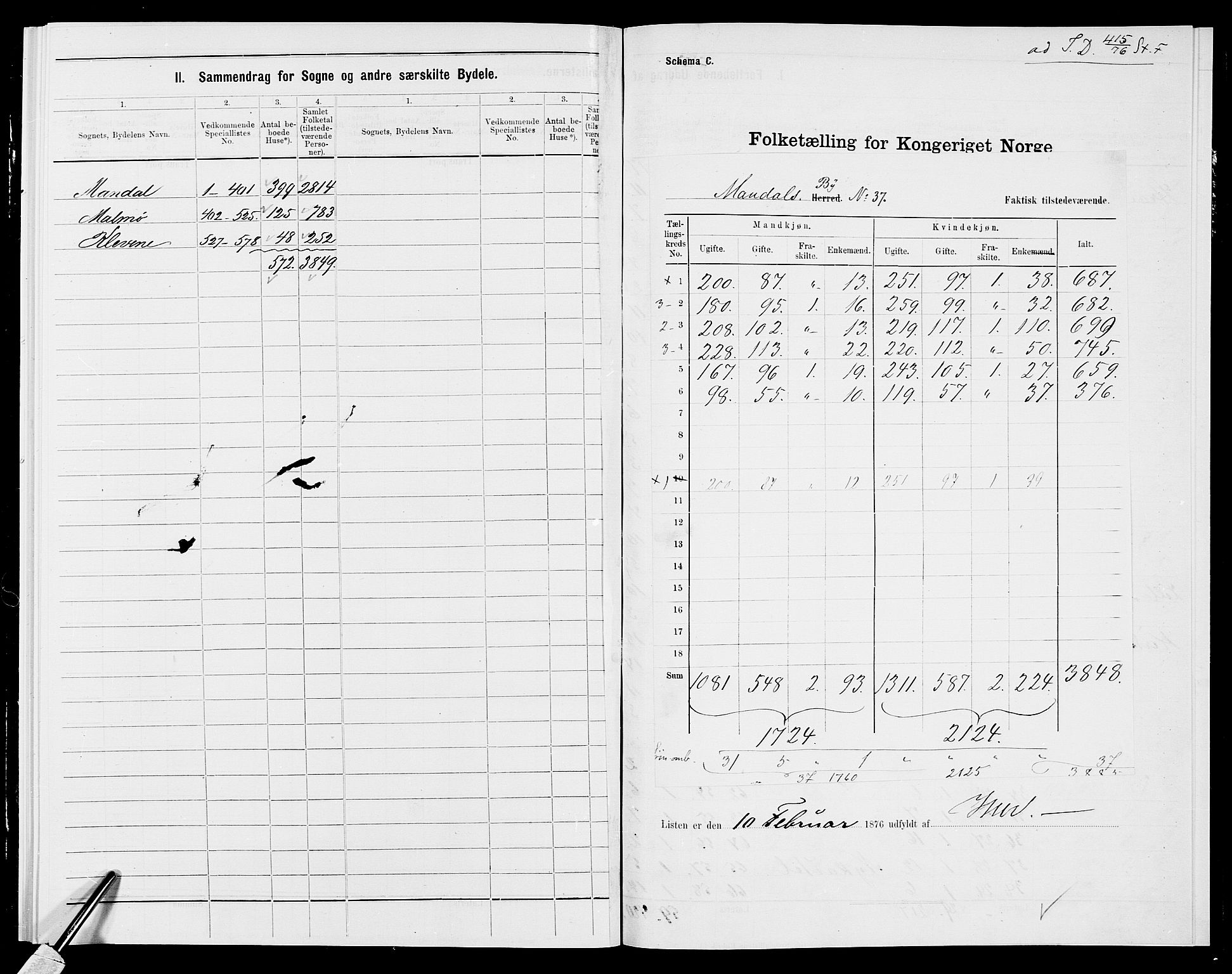 SAK, 1875 census for 1002B Mandal/Mandal, 1875, p. 9