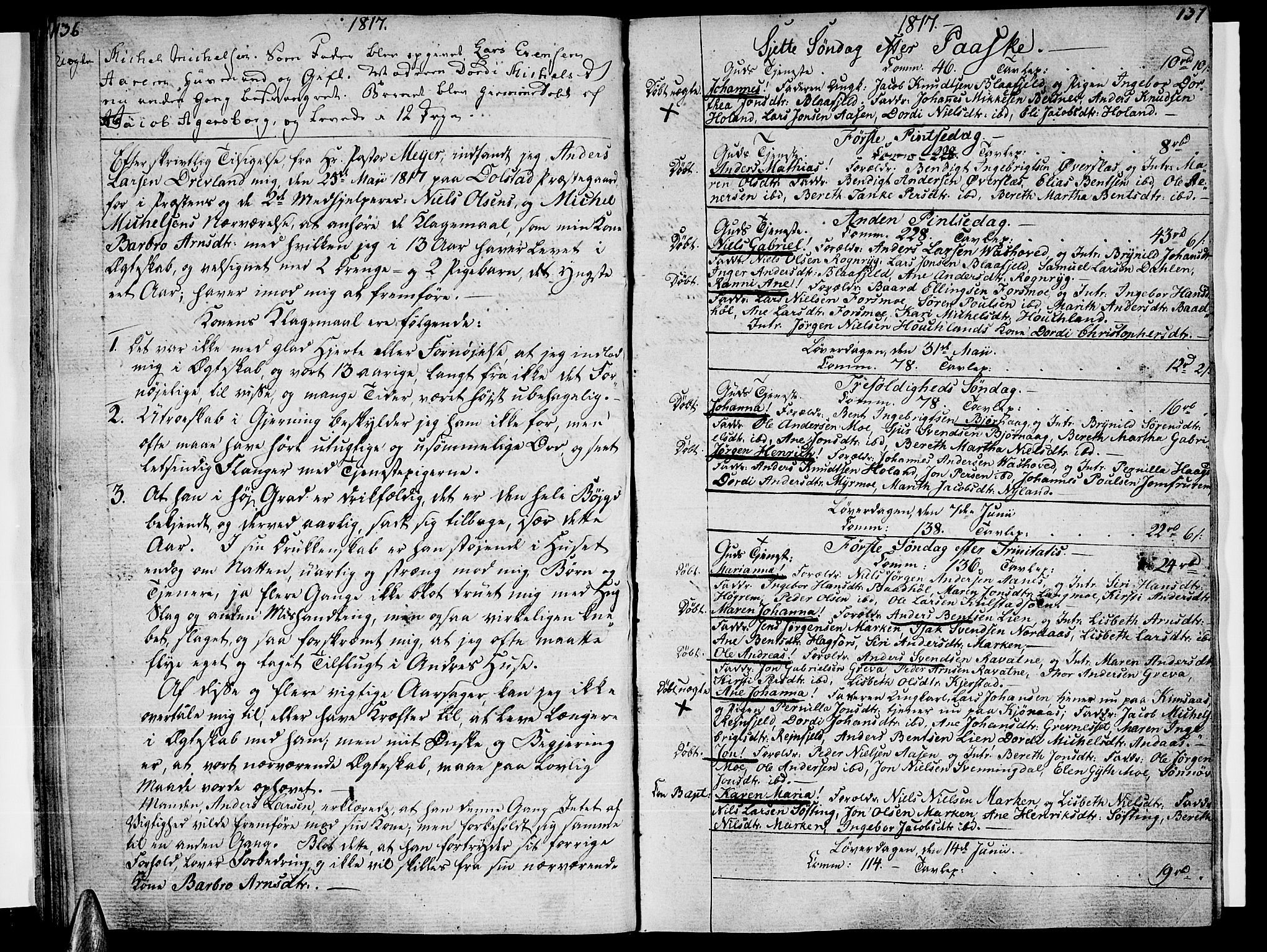 Ministerialprotokoller, klokkerbøker og fødselsregistre - Nordland, SAT/A-1459/820/L0287: Parish register (official) no. 820A08, 1800-1819, p. 136-137