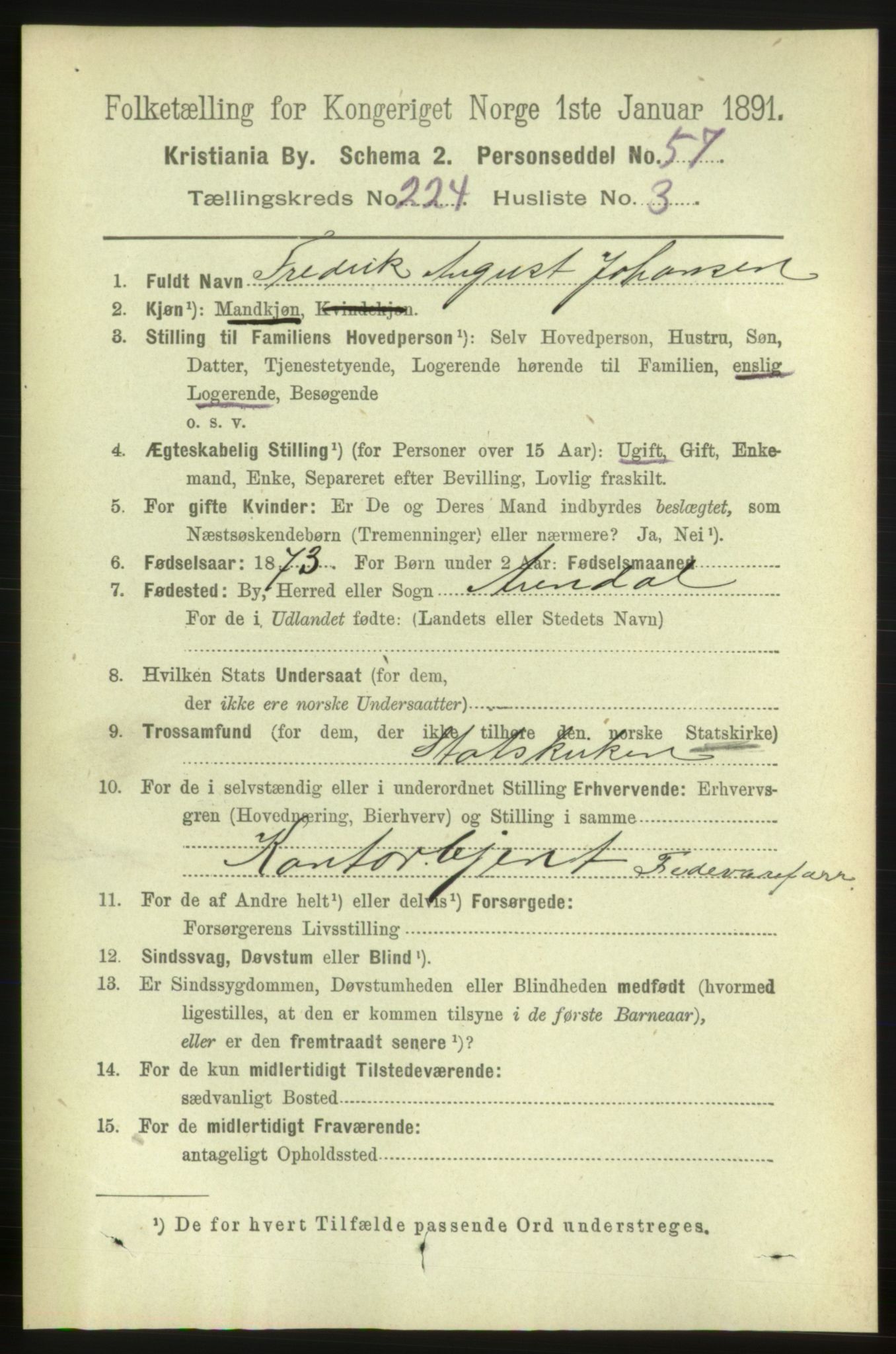 RA, 1891 census for 0301 Kristiania, 1891, p. 135453