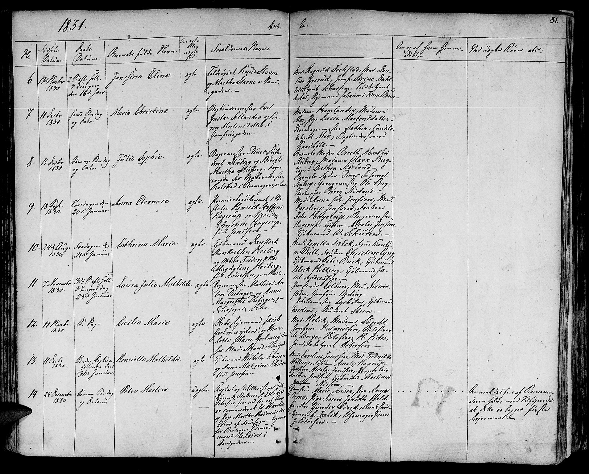 Ministerialprotokoller, klokkerbøker og fødselsregistre - Sør-Trøndelag, SAT/A-1456/602/L0108: Parish register (official) no. 602A06, 1821-1839, p. 81