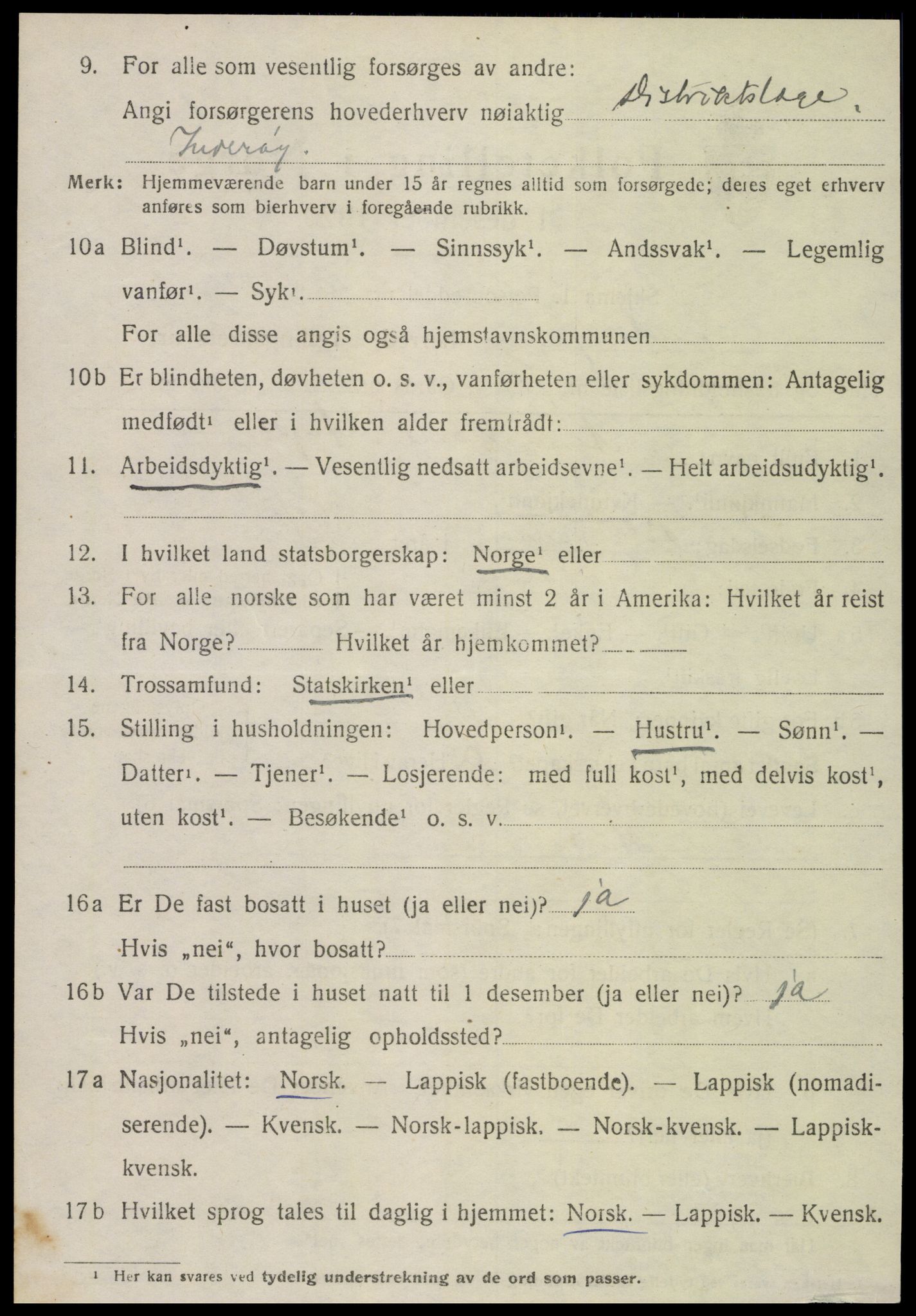 SAT, 1920 census for Inderøy, 1920, p. 1836