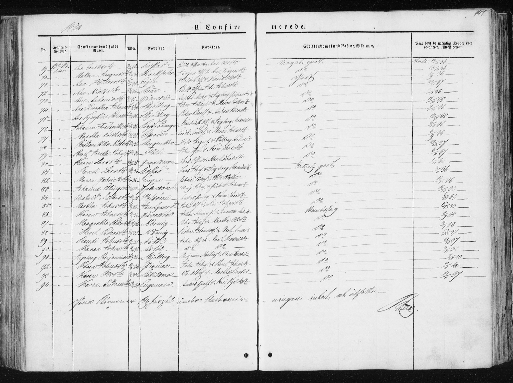 Ministerialprotokoller, klokkerbøker og fødselsregistre - Sør-Trøndelag, SAT/A-1456/668/L0805: Parish register (official) no. 668A05, 1840-1853, p. 147