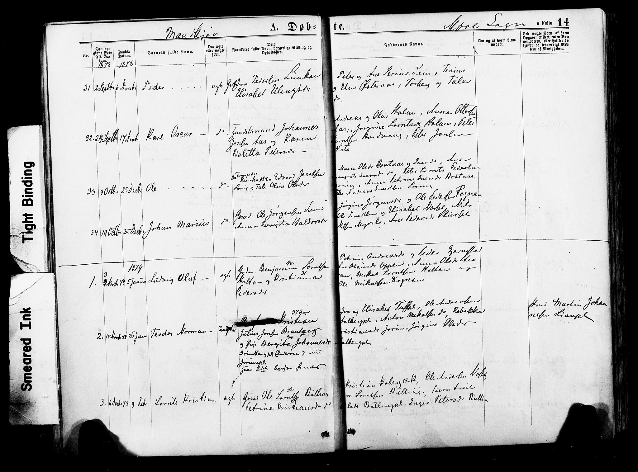 Ministerialprotokoller, klokkerbøker og fødselsregistre - Nord-Trøndelag, SAT/A-1458/735/L0348: Parish register (official) no. 735A09 /1, 1873-1883, p. 14