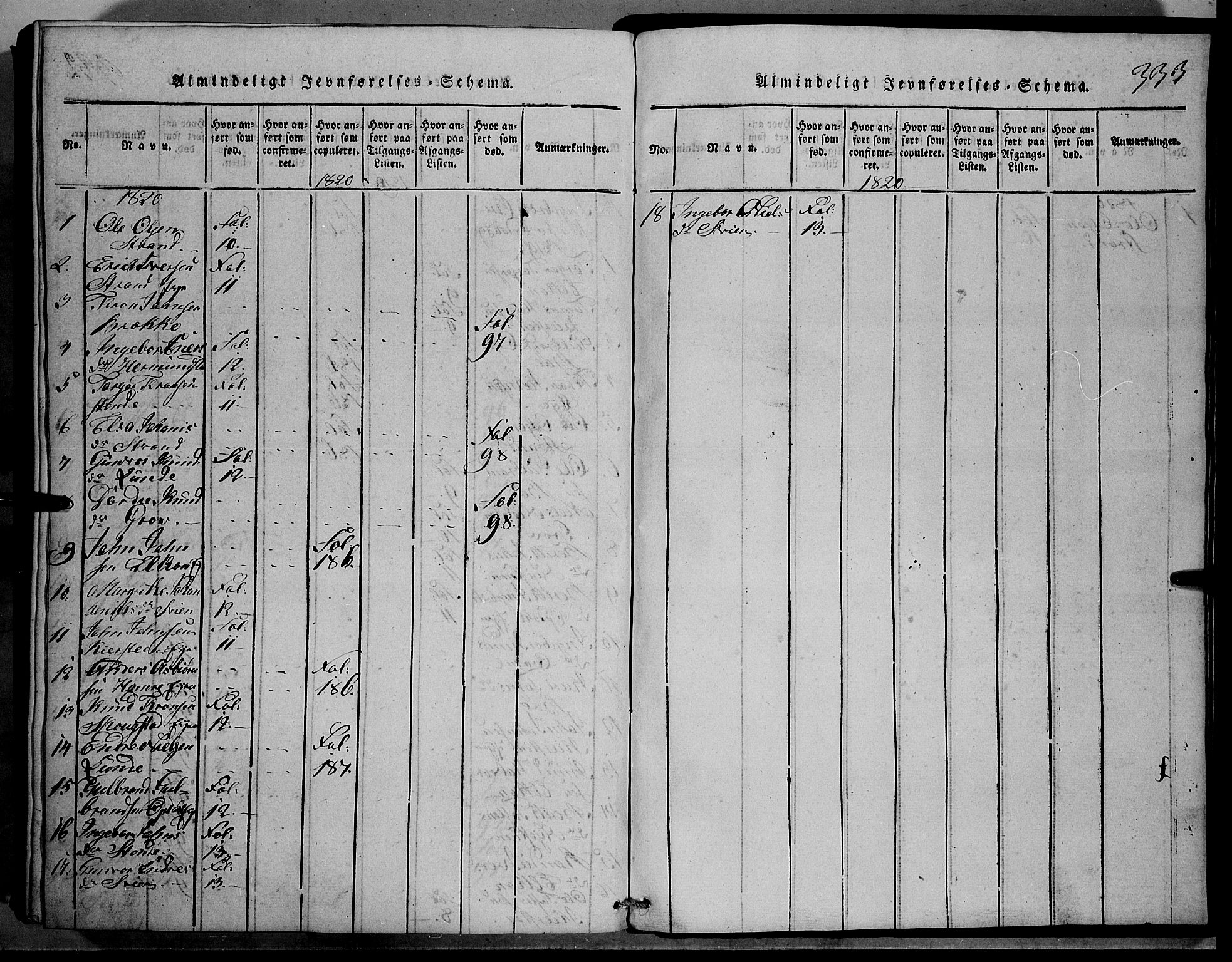 Vang prestekontor, Valdres, AV/SAH-PREST-140/H/Hb/L0001: Parish register (copy) no. 1, 1814-1820, p. 333