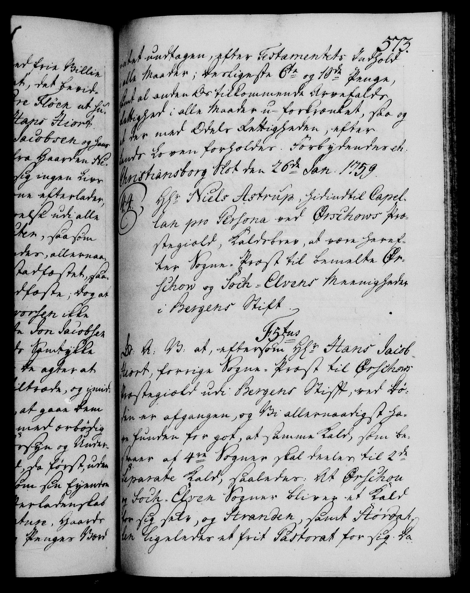 Danske Kanselli 1572-1799, AV/RA-EA-3023/F/Fc/Fca/Fcaa/L0040: Norske registre, 1757-1759, p. 573a