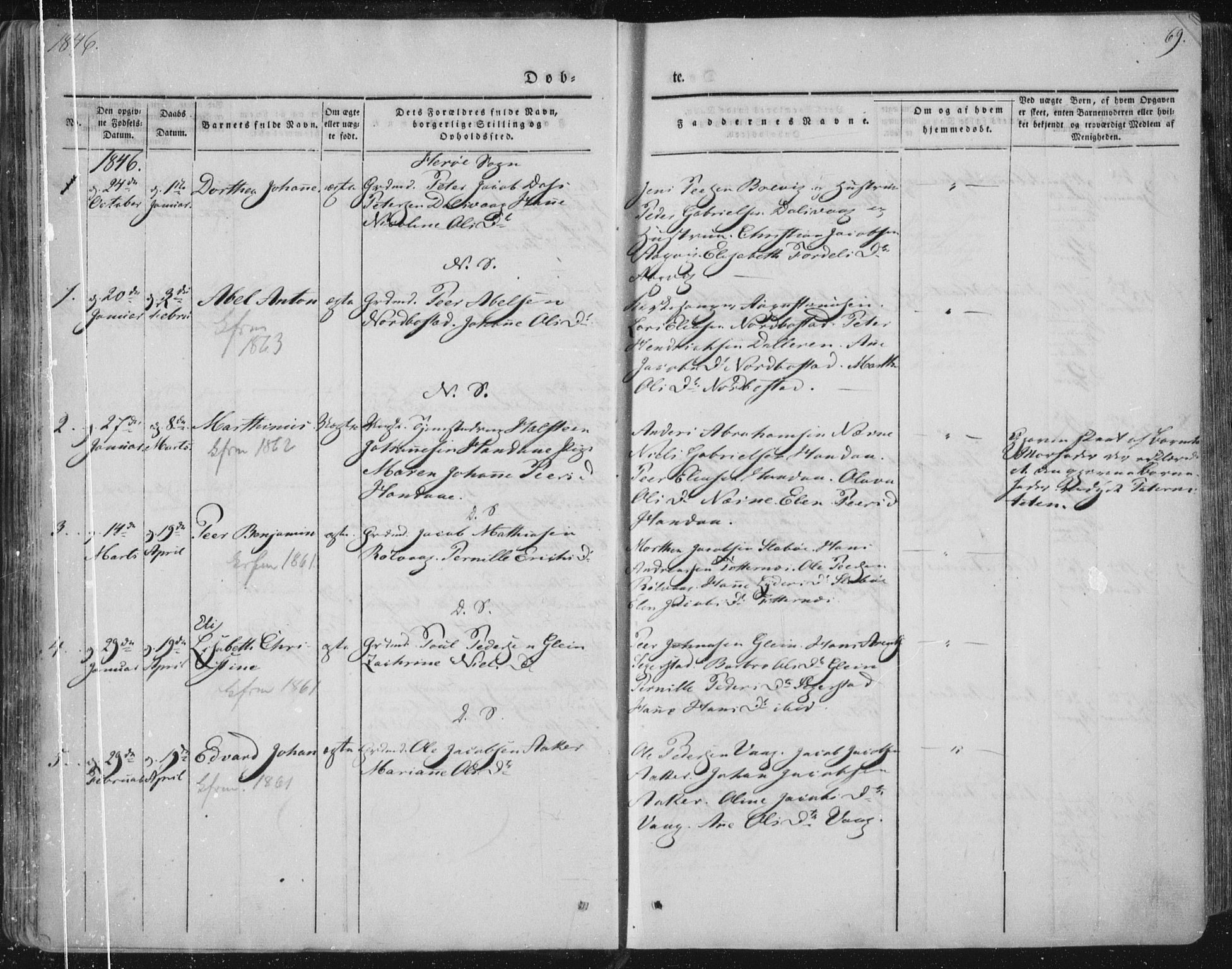 Ministerialprotokoller, klokkerbøker og fødselsregistre - Nordland, AV/SAT-A-1459/838/L0549: Parish register (official) no. 838A07, 1840-1854, p. 69