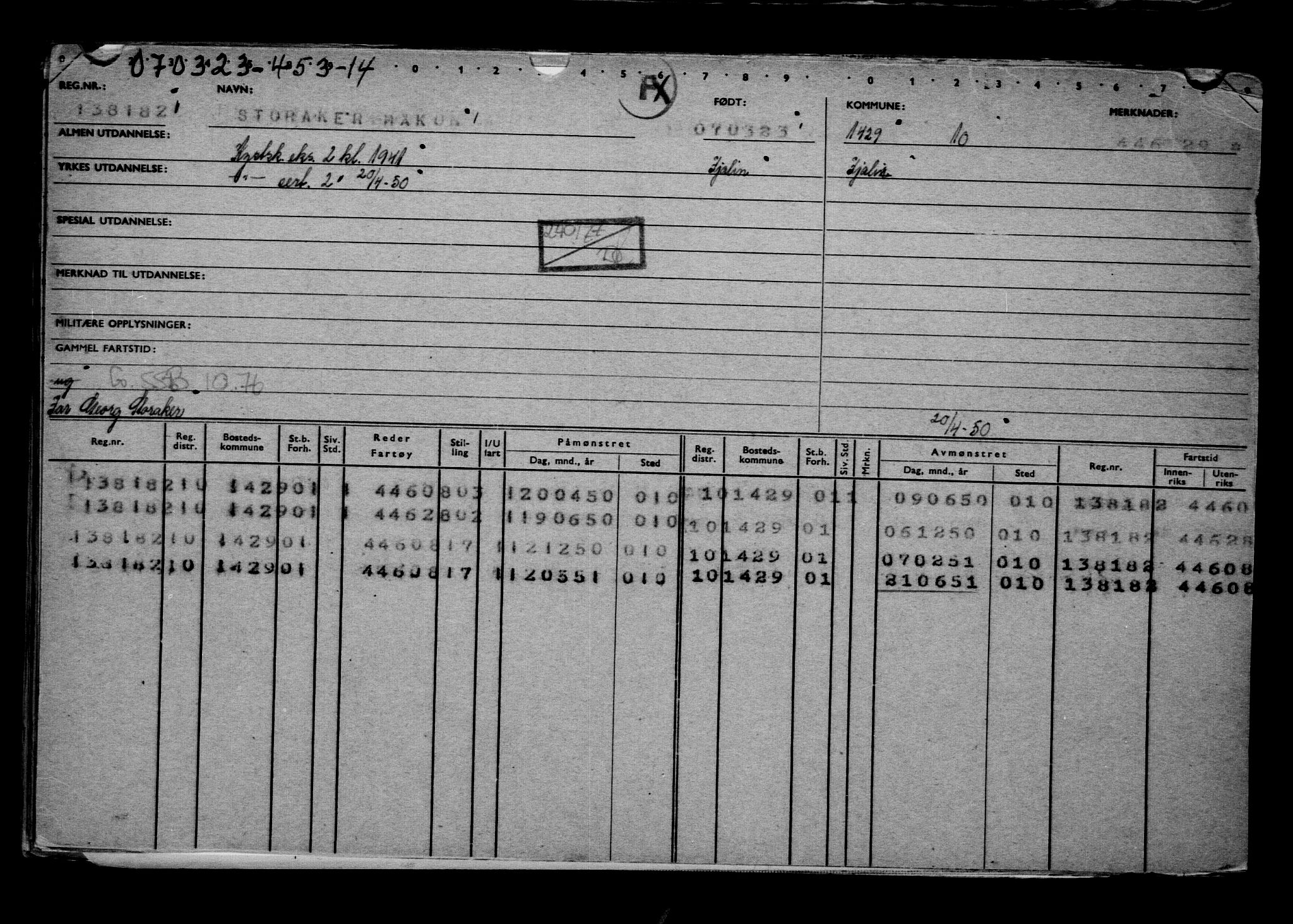 Direktoratet for sjømenn, AV/RA-S-3545/G/Gb/L0216: Hovedkort, 1923, p. 210