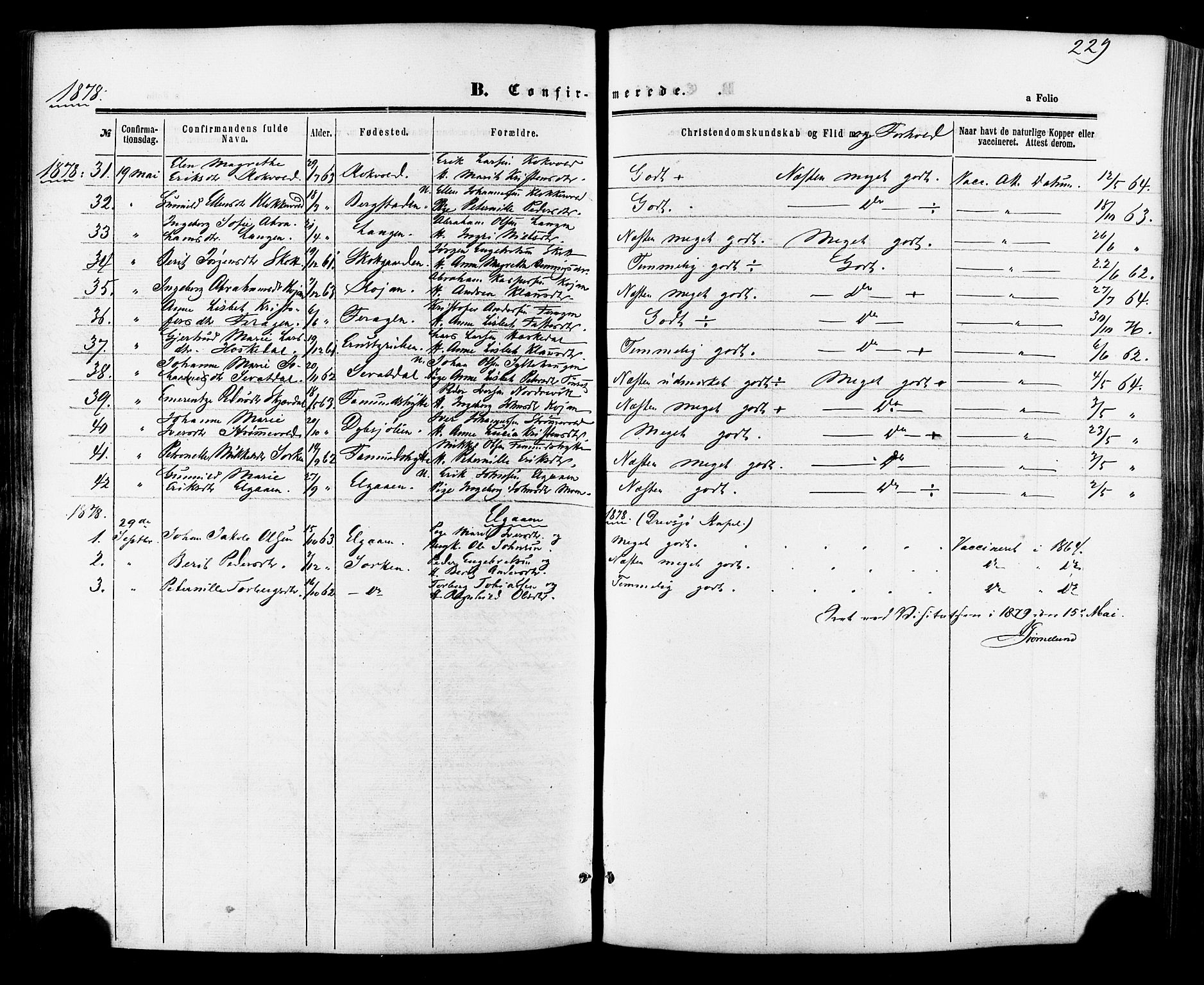 Ministerialprotokoller, klokkerbøker og fødselsregistre - Sør-Trøndelag, AV/SAT-A-1456/681/L0932: Parish register (official) no. 681A10, 1860-1878, p. 229