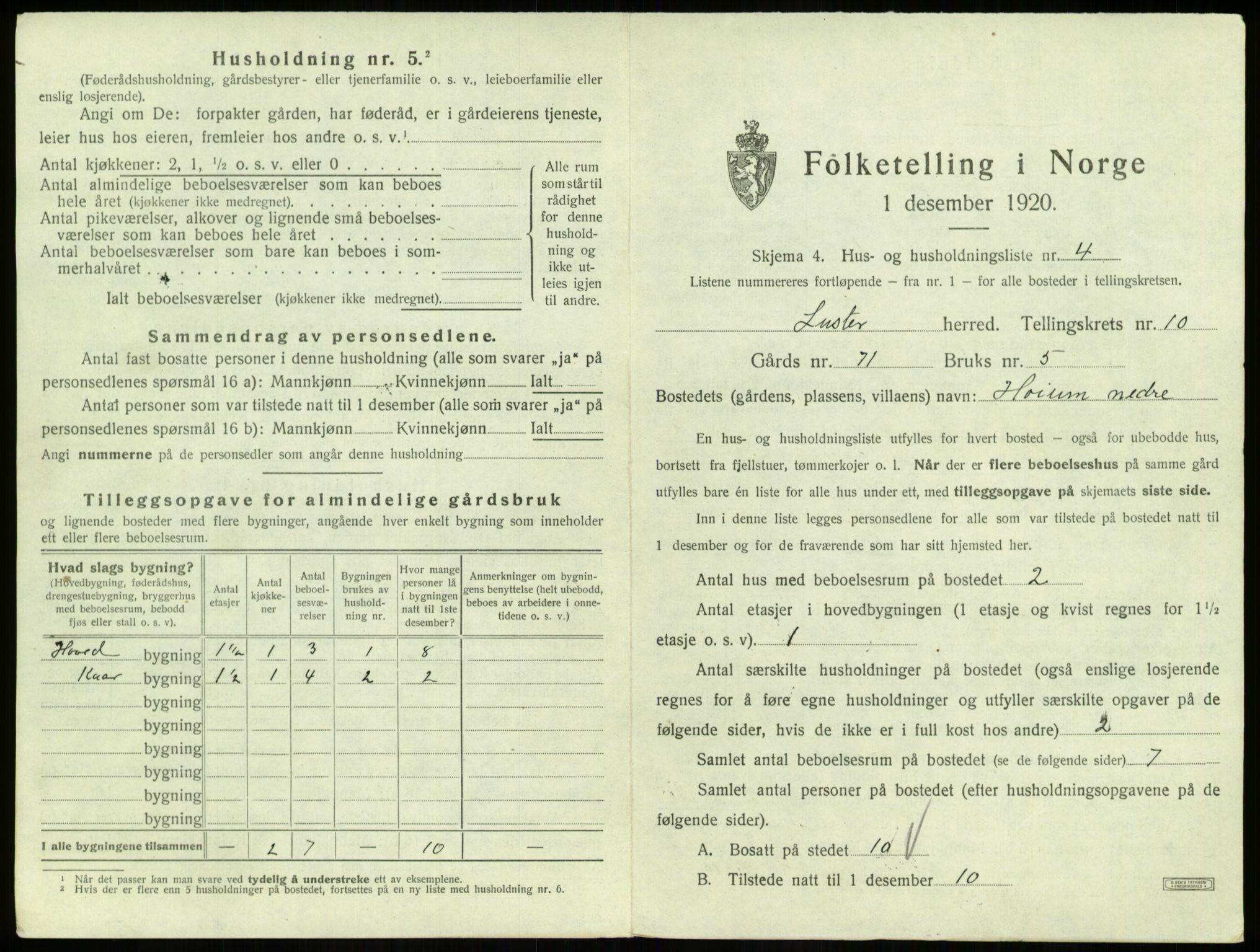 SAB, 1920 census for Luster, 1920, p. 913