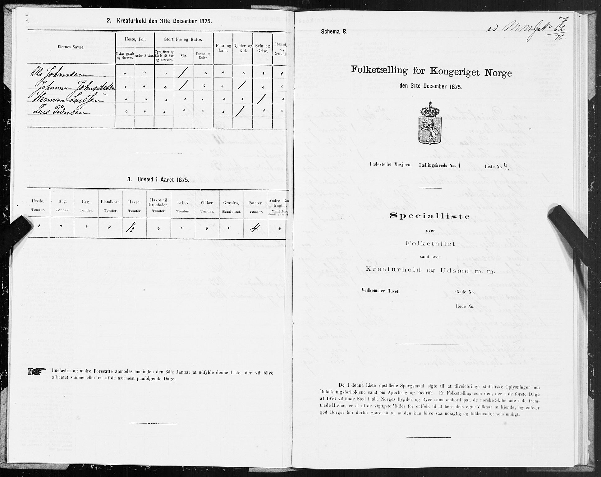 SAT, 1875 census for 1802B Vefsn/Mosjøen, 1875, p. 7