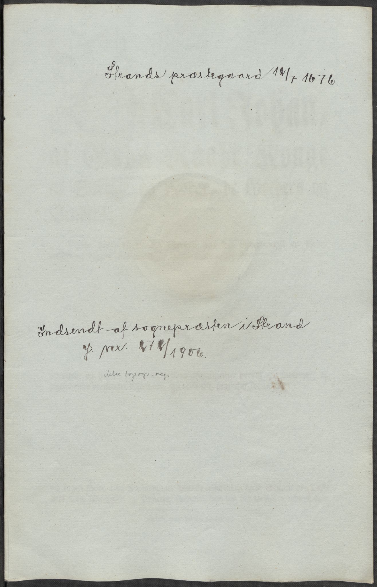 Riksarkivets diplomsamling, AV/RA-EA-5965/F15/L0031: Prestearkiv - Aust-Agder, Vest-Agder og Rogaland, 1575-1768, p. 166
