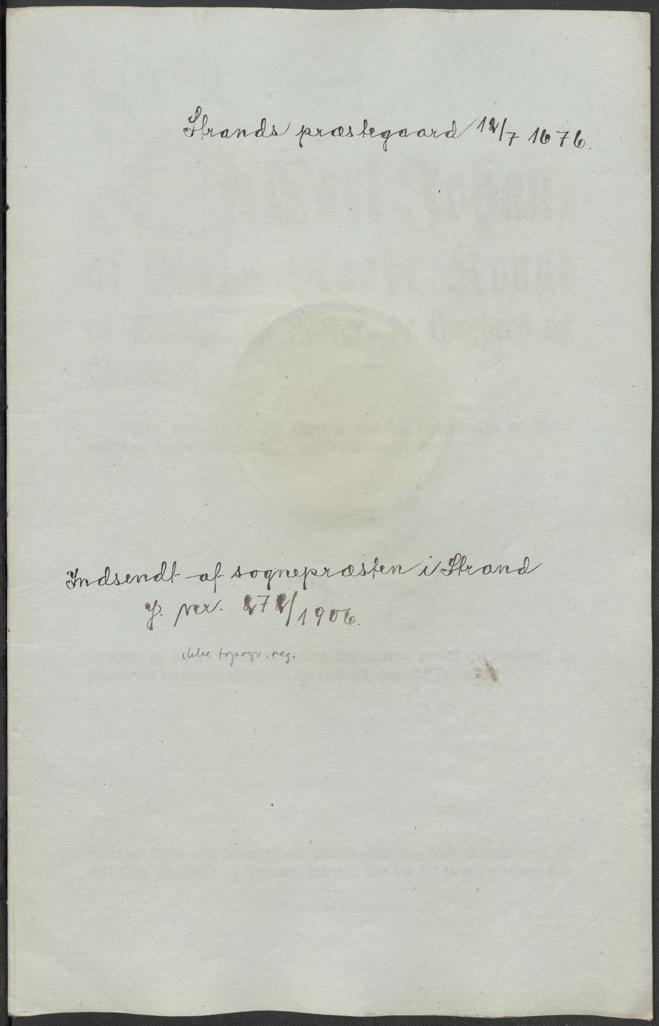 Riksarkivets diplomsamling, RA/EA-5965/F15/L0031: Prestearkiv - Aust-Agder, Vest-Agder og Rogaland, 1575-1768, p. 166