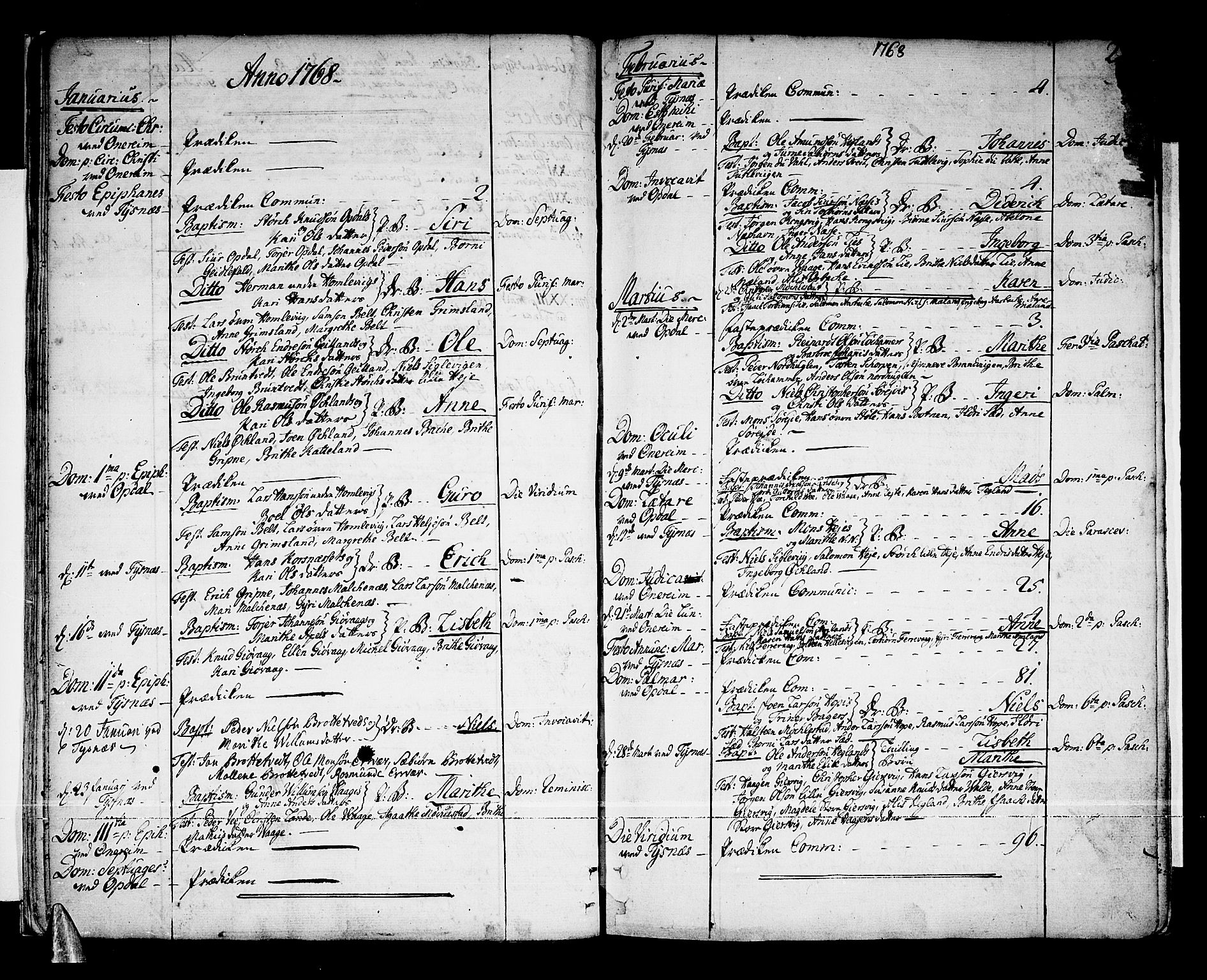 Tysnes sokneprestembete, SAB/A-78601/H/Haa: Parish register (official) no. A 5, 1762-1793, p. 22
