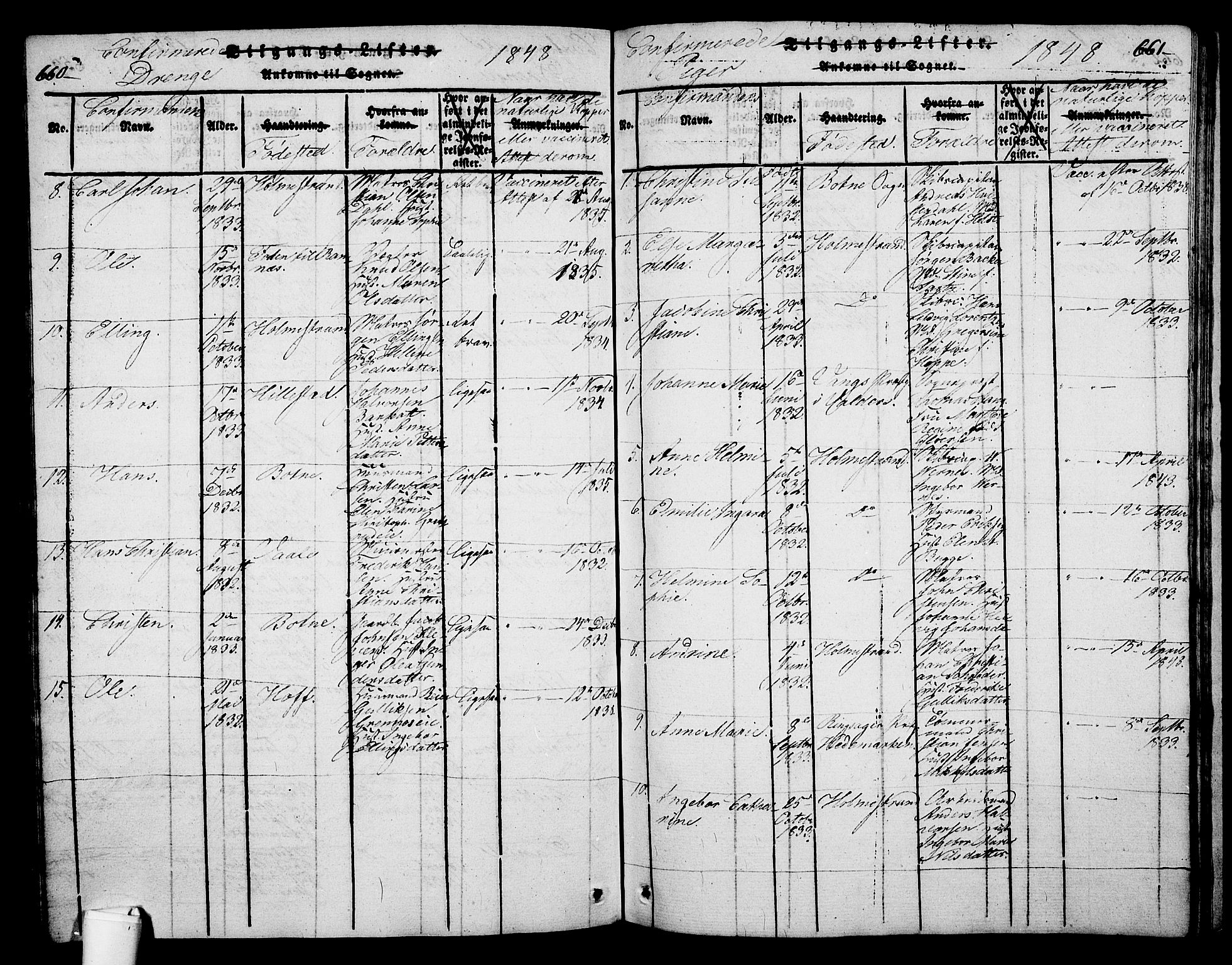 Holmestrand kirkebøker, AV/SAKO-A-346/G/Ga/L0001: Parish register (copy) no. 1, 1814-1848, p. 660-661