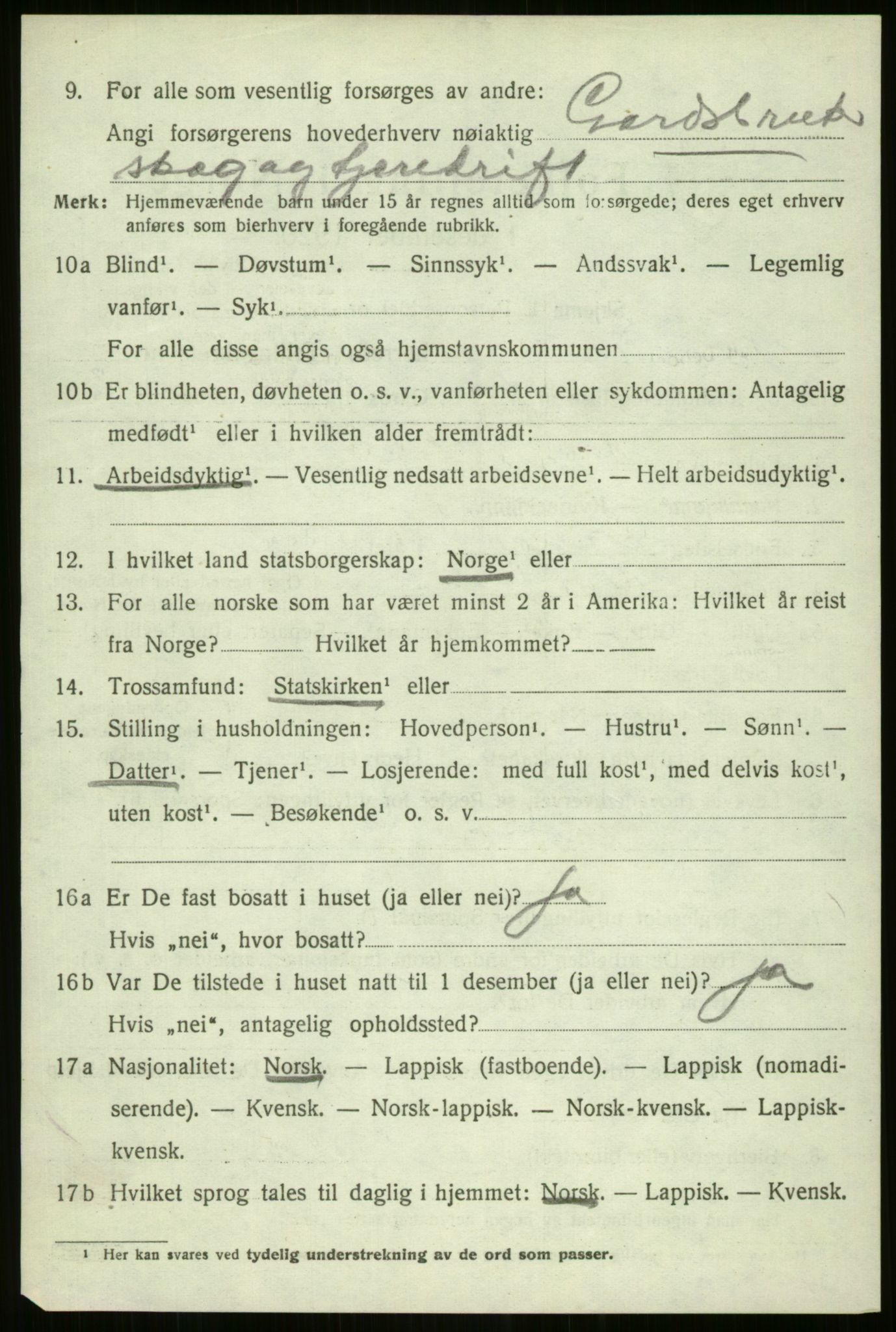 SATØ, 1920 census for Nordreisa, 1920, p. 2978