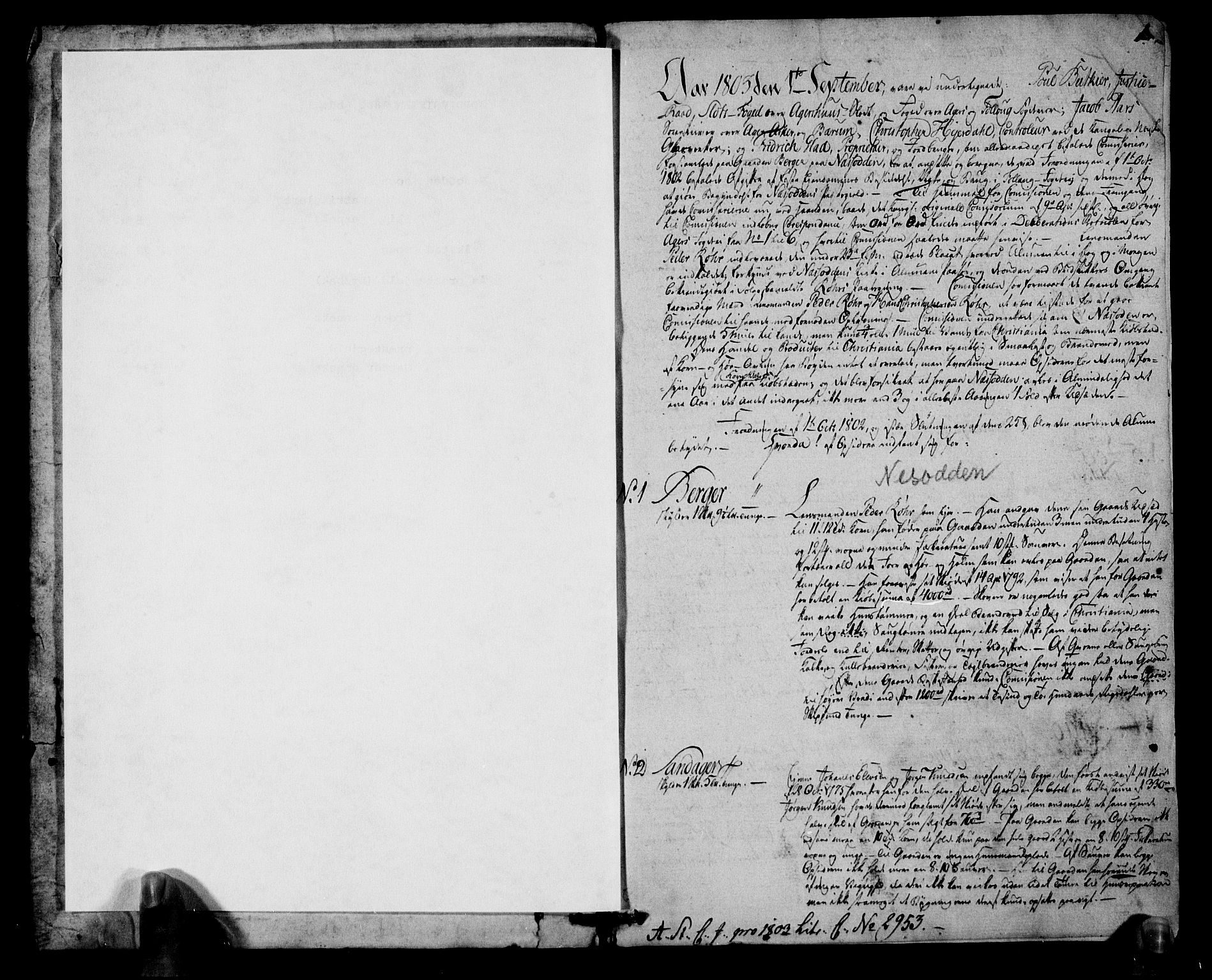 Rentekammeret inntil 1814, Realistisk ordnet avdeling, RA/EA-4070/N/Ne/Nea/L0013: Follo fogderi. Deliberasjonsprotokoll, 1803, p. 2