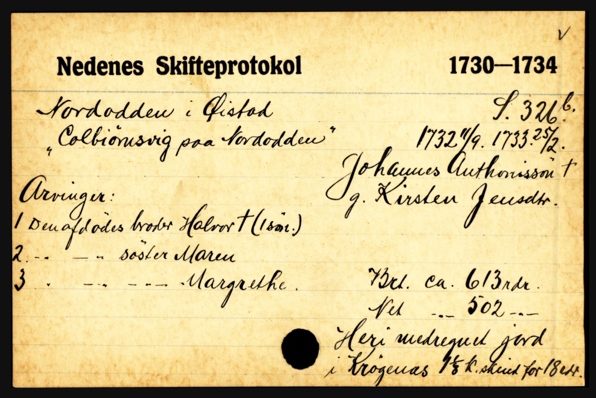 Nedenes sorenskriveri før 1824, AV/SAK-1221-0007/H, p. 22375