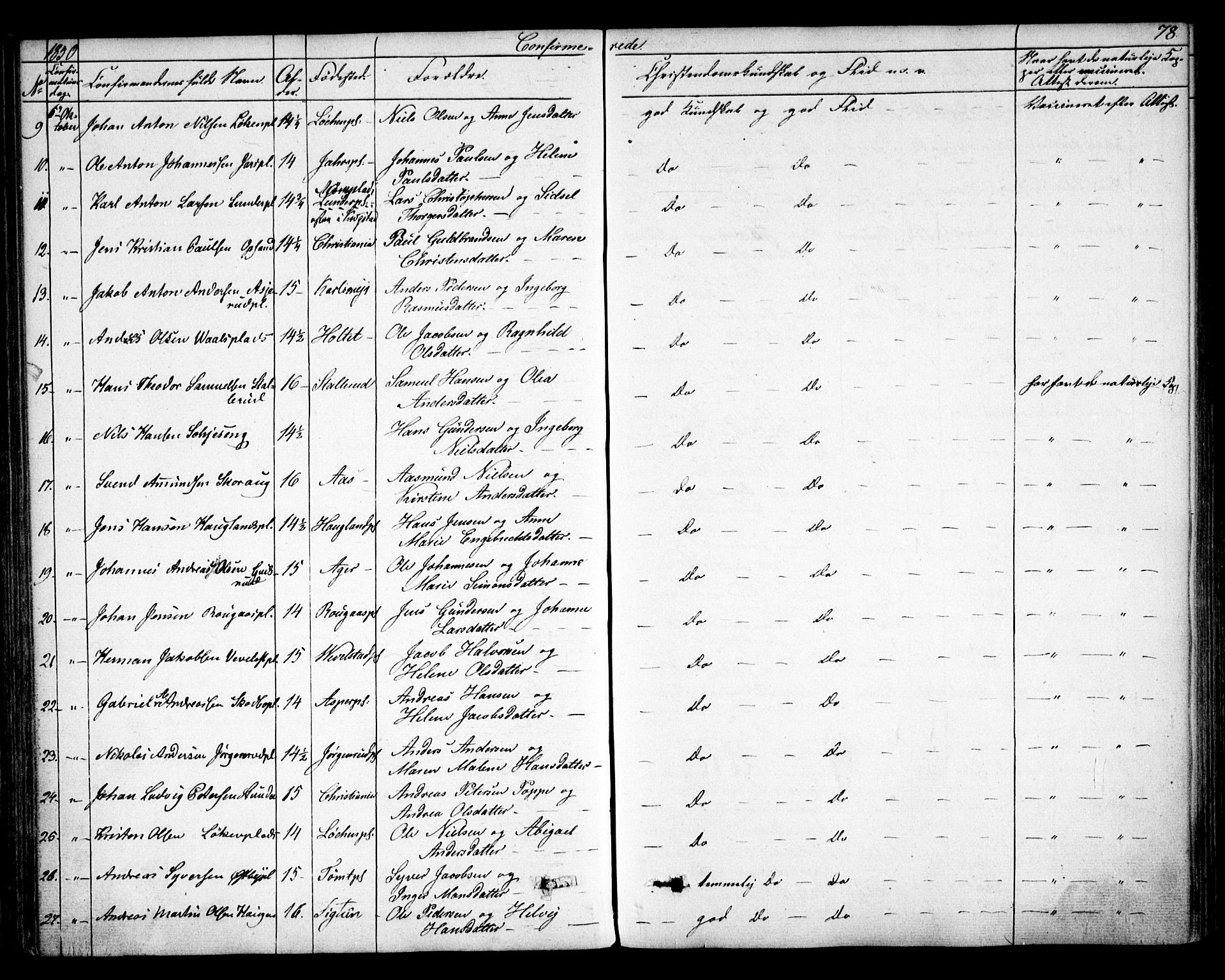 Kråkstad prestekontor Kirkebøker, SAO/A-10125a/F/Fa/L0006: Parish register (official) no. I 6, 1848-1857, p. 78