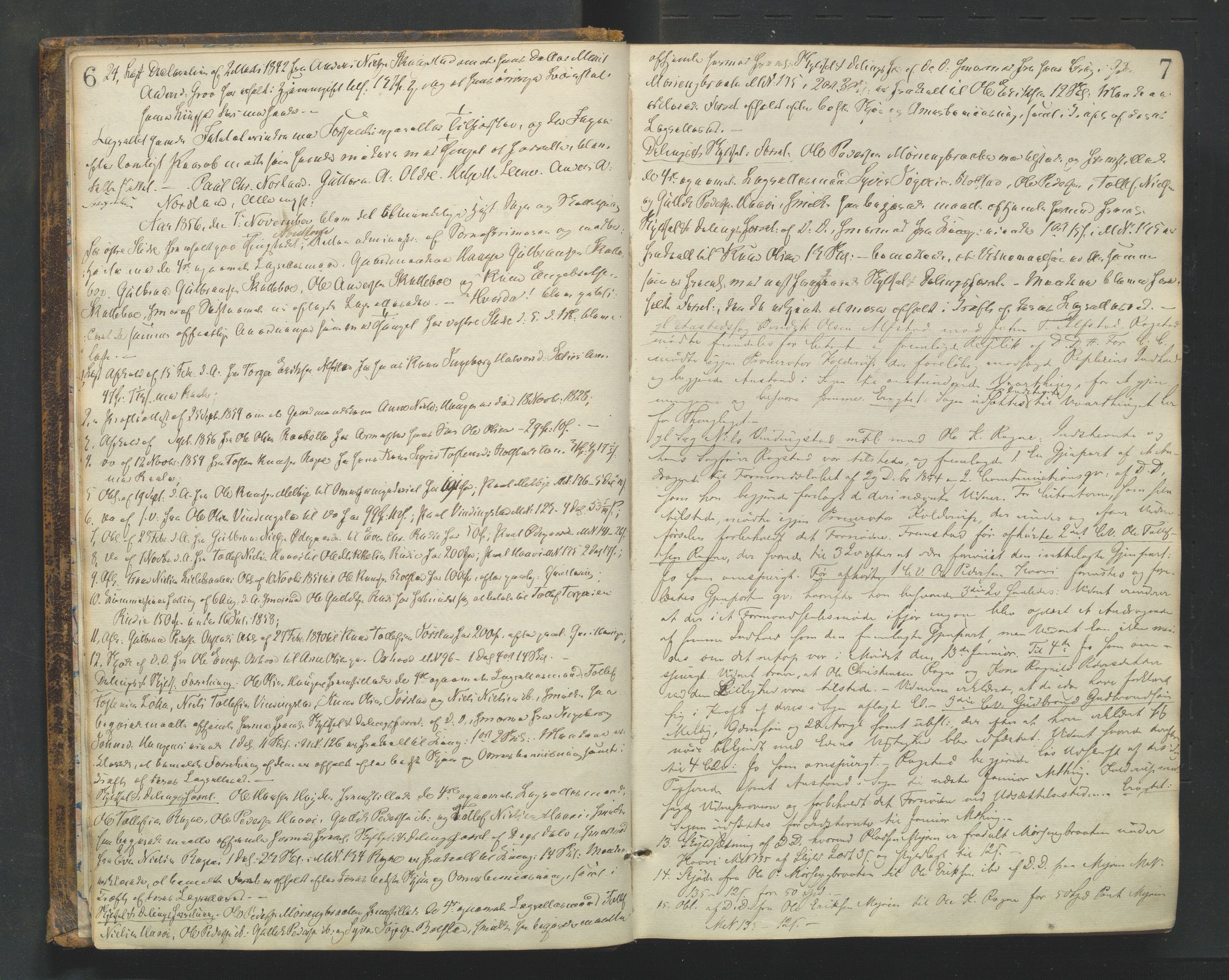 Valdres sorenskriveri, SAH/TING-016/G/Gb/L0011: Tingbok, 1856-1861, p. 6-7