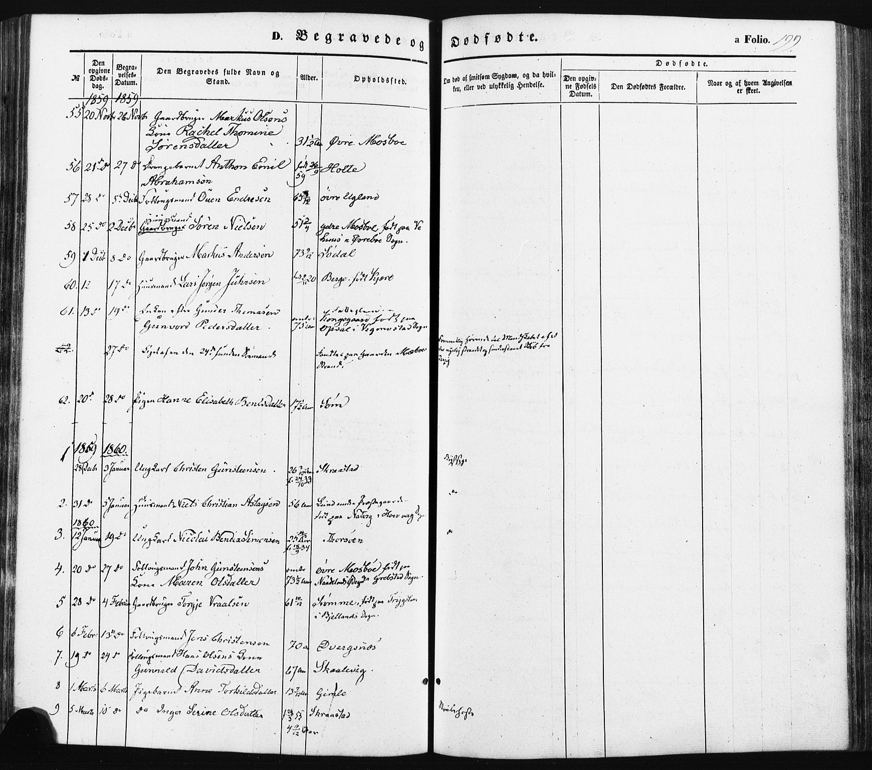 Oddernes sokneprestkontor, SAK/1111-0033/F/Fa/Faa/L0007: Parish register (official) no. A 7, 1851-1863, p. 199
