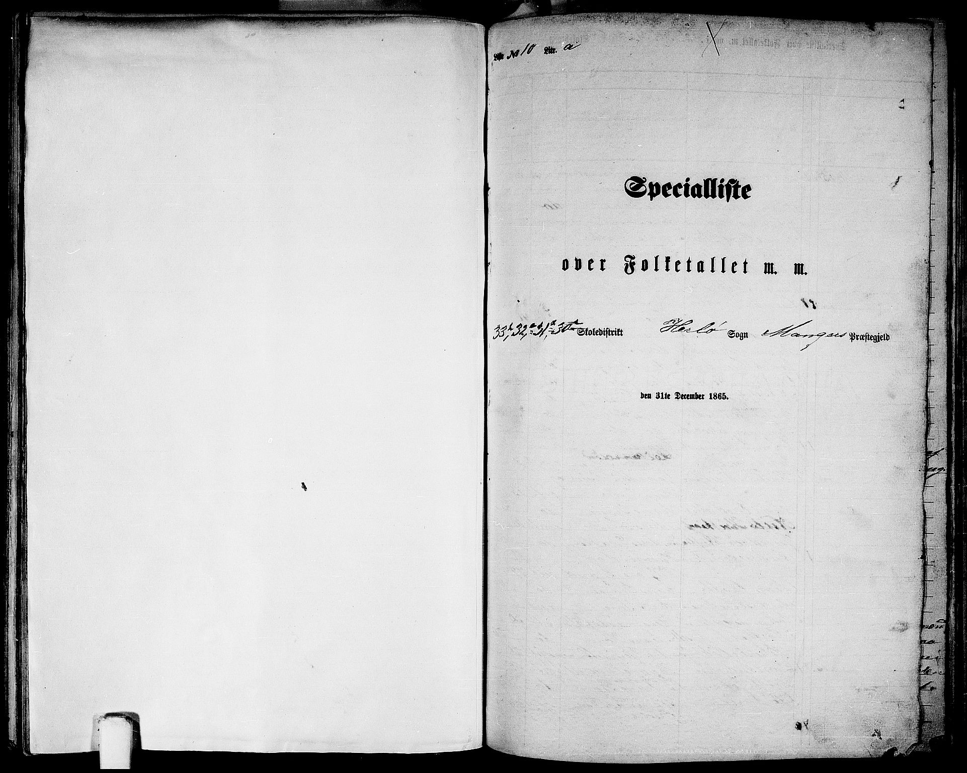 RA, 1865 census for Manger, 1865, p. 188