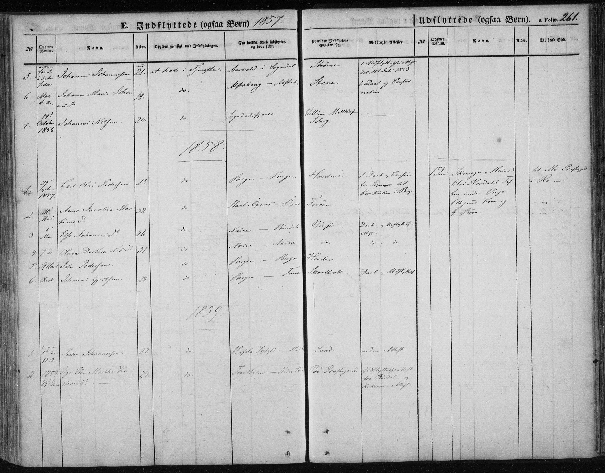 Ministerialprotokoller, klokkerbøker og fødselsregistre - Nordland, SAT/A-1459/891/L1300: Parish register (official) no. 891A05, 1856-1870, p. 261