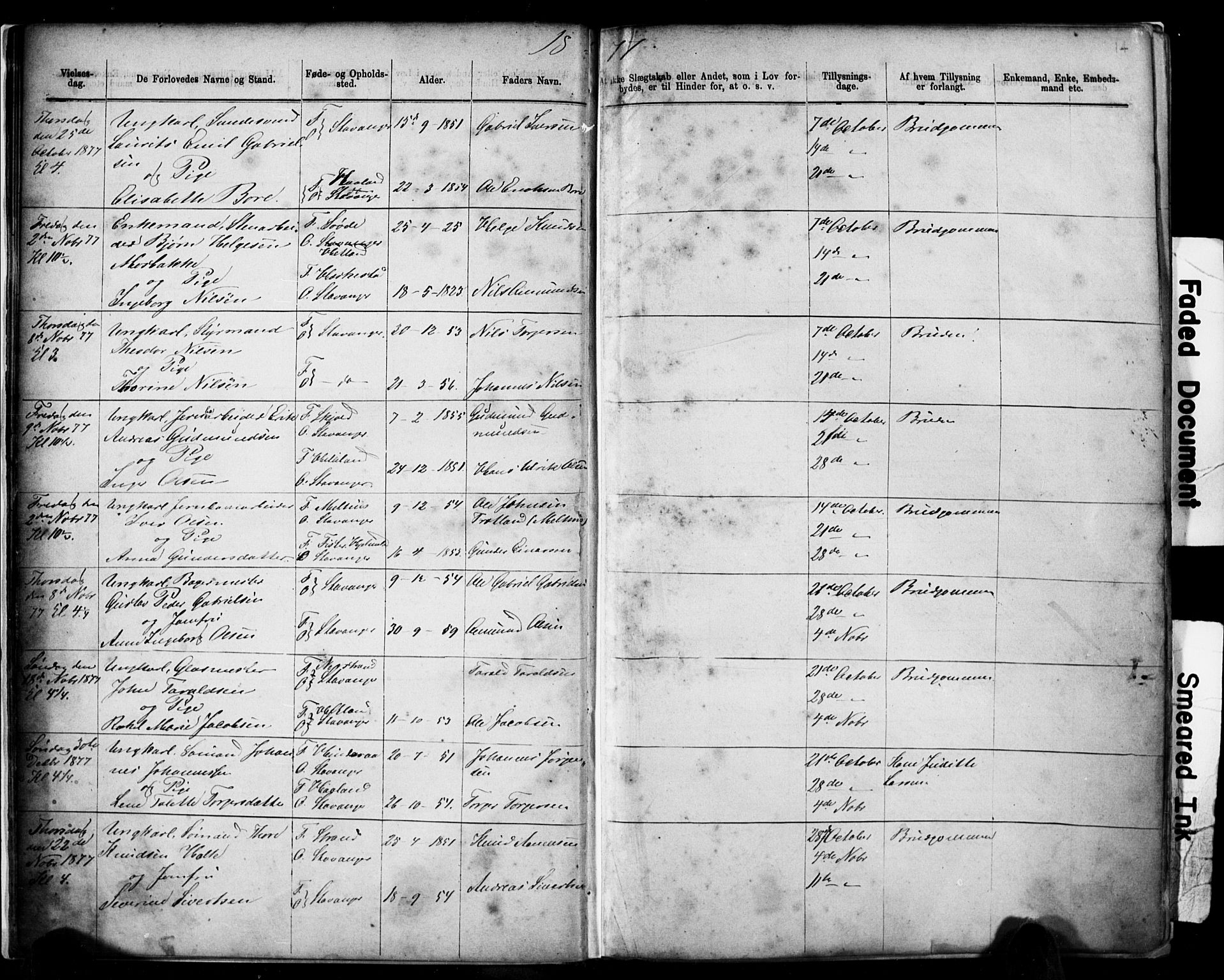 Domkirken sokneprestkontor, SAST/A-101812/001/30/30BB/L0014: Parish register (copy) no. B 14, 1875-1902, p. 14