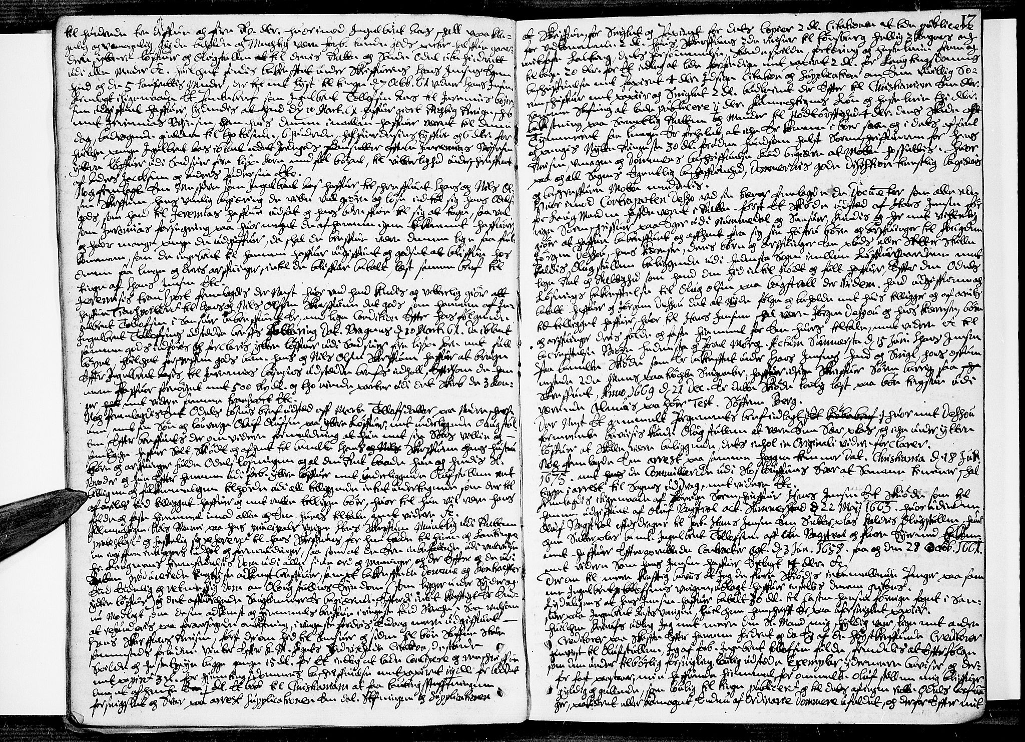 Eiker, Modum og Sigdal sorenskriveri, SAKO/A-123/F/Fa/Faa/L0013: Tingbok, 1676, p. 16b-17a