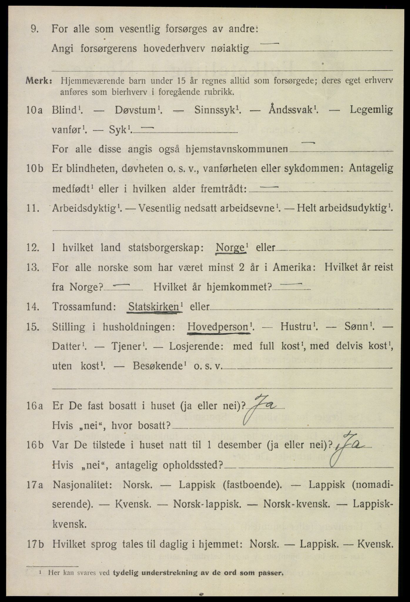 SAT, 1920 census for Leksvik, 1920, p. 1399