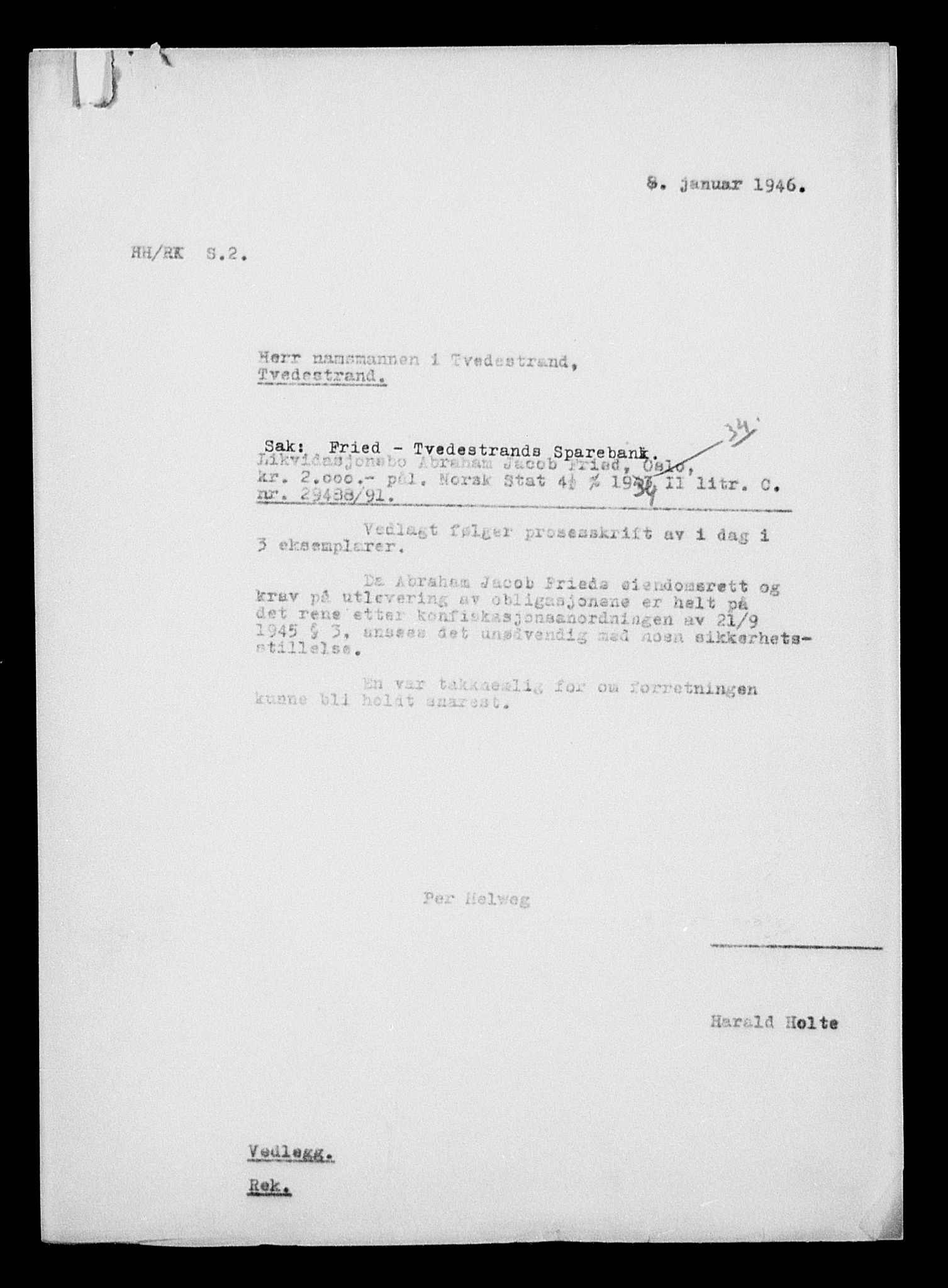 Justisdepartementet, Tilbakeføringskontoret for inndratte formuer, AV/RA-S-1564/H/Hc/Hcc/L0936: --, 1945-1947, p. 444