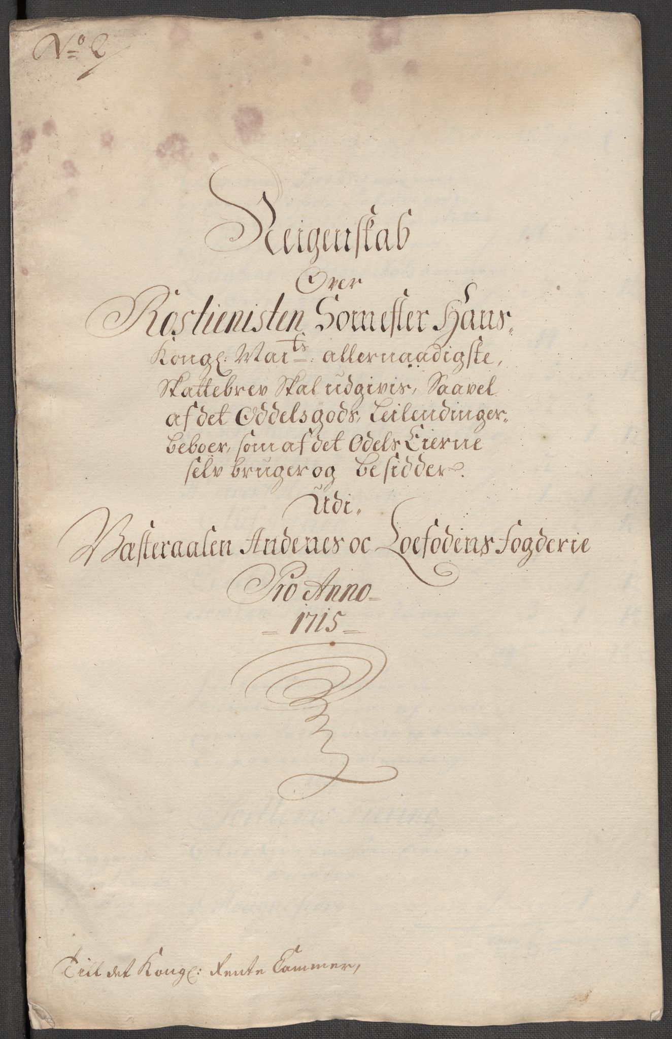 Rentekammeret inntil 1814, Reviderte regnskaper, Fogderegnskap, AV/RA-EA-4092/R67/L4681: Fogderegnskap Vesterålen, Andenes og Lofoten, 1715, p. 58