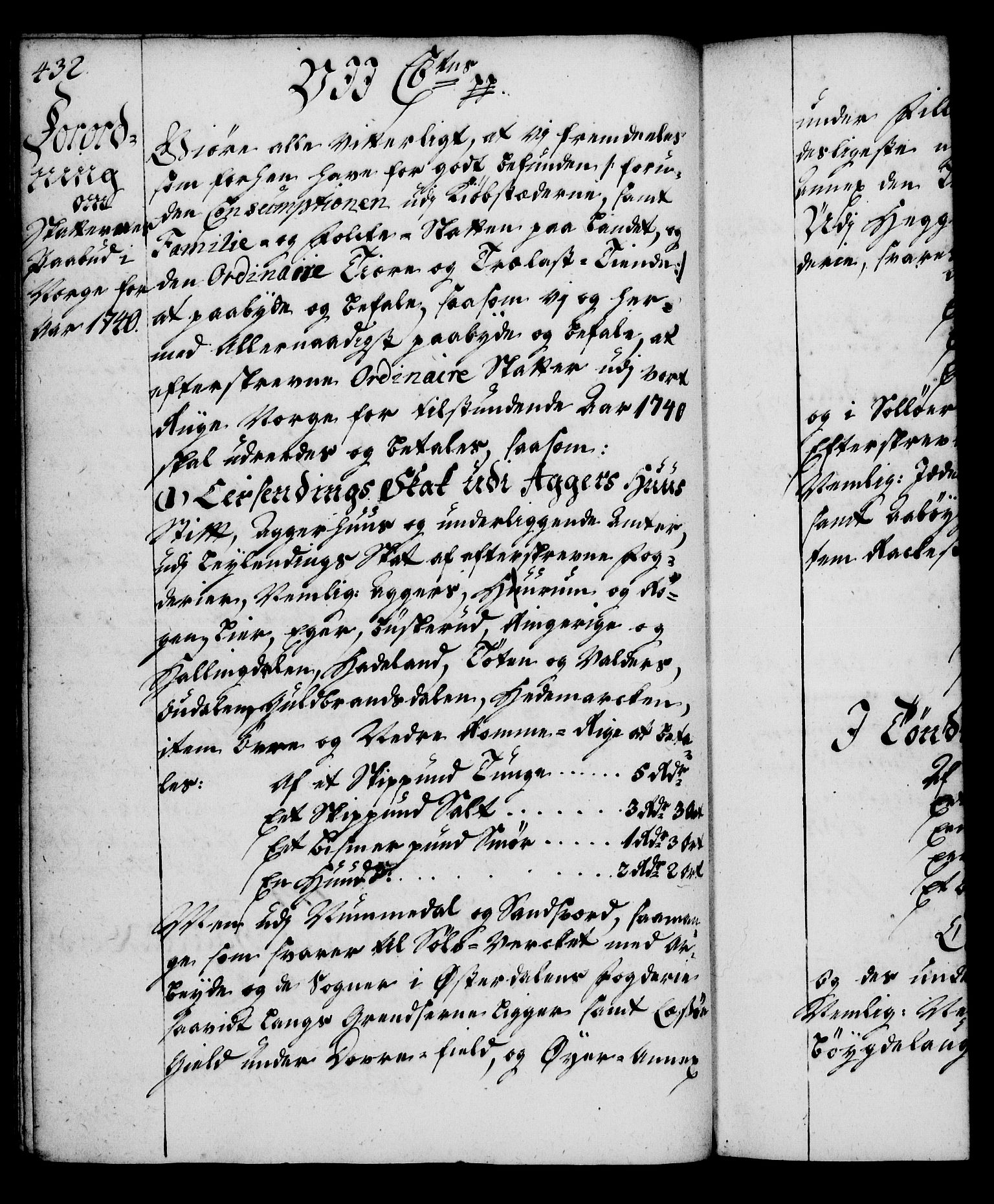 Rentekammeret, Kammerkanselliet, RA/EA-3111/G/Gg/Gga/L0004: Norsk ekspedisjonsprotokoll med register (merket RK 53.4), 1734-1741, p. 432