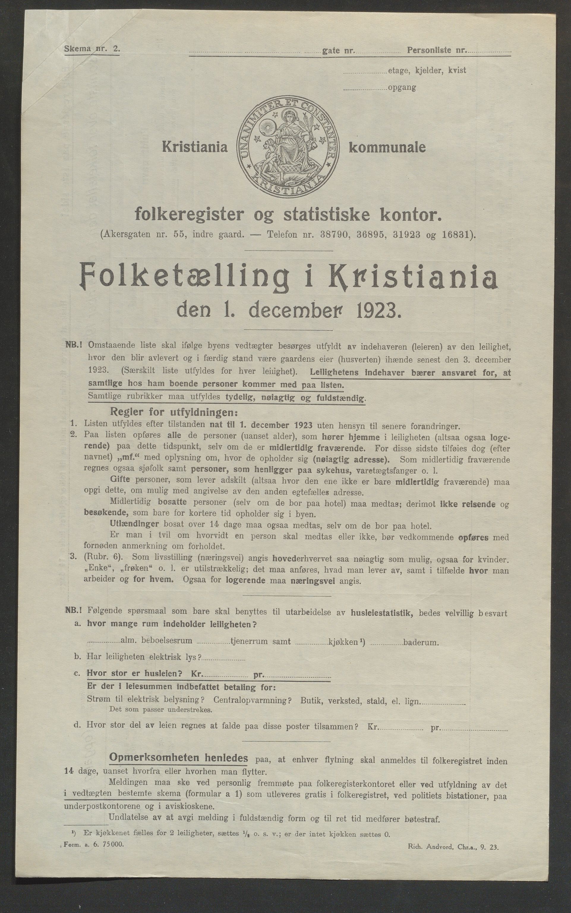 OBA, Municipal Census 1923 for Kristiania, 1923, p. 139031