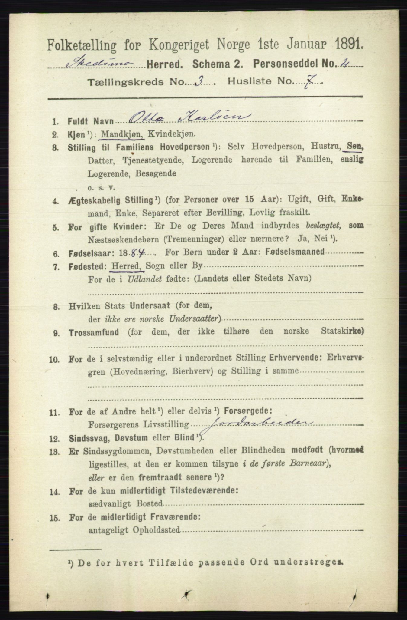 RA, 1891 census for 0231 Skedsmo, 1891, p. 1344