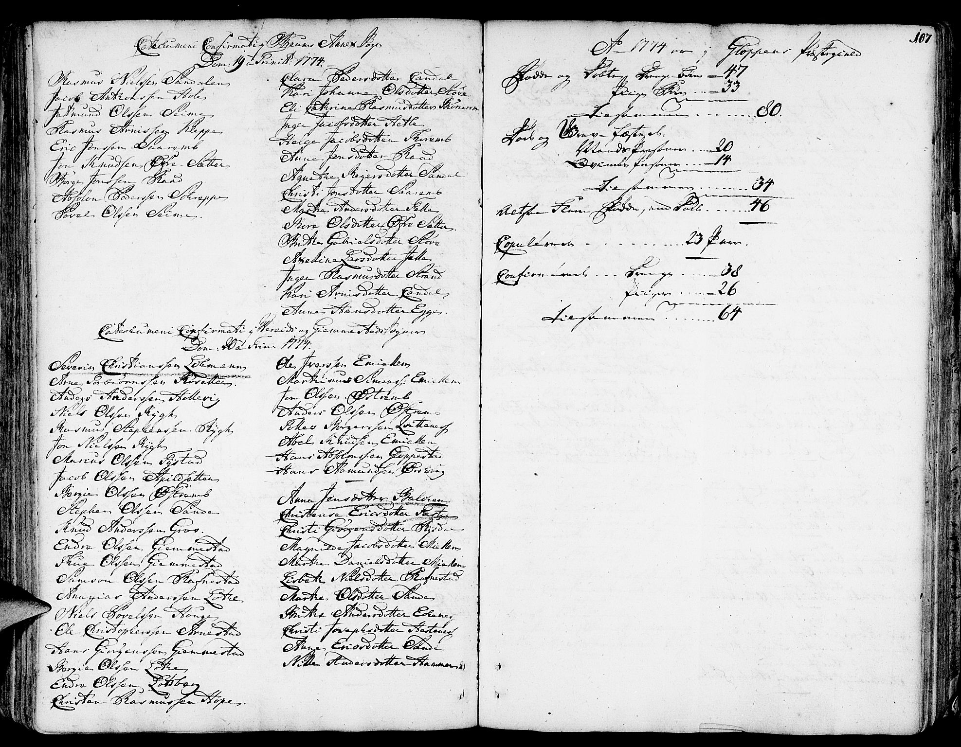 Gloppen sokneprestembete, SAB/A-80101/H/Haa/Haaa/L0004: Parish register (official) no. A 4, 1758-1784, p. 107