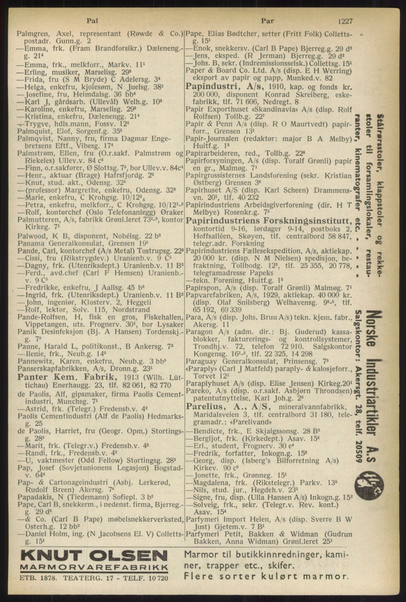 Kristiania/Oslo adressebok, PUBL/-, 1937, p. 1227