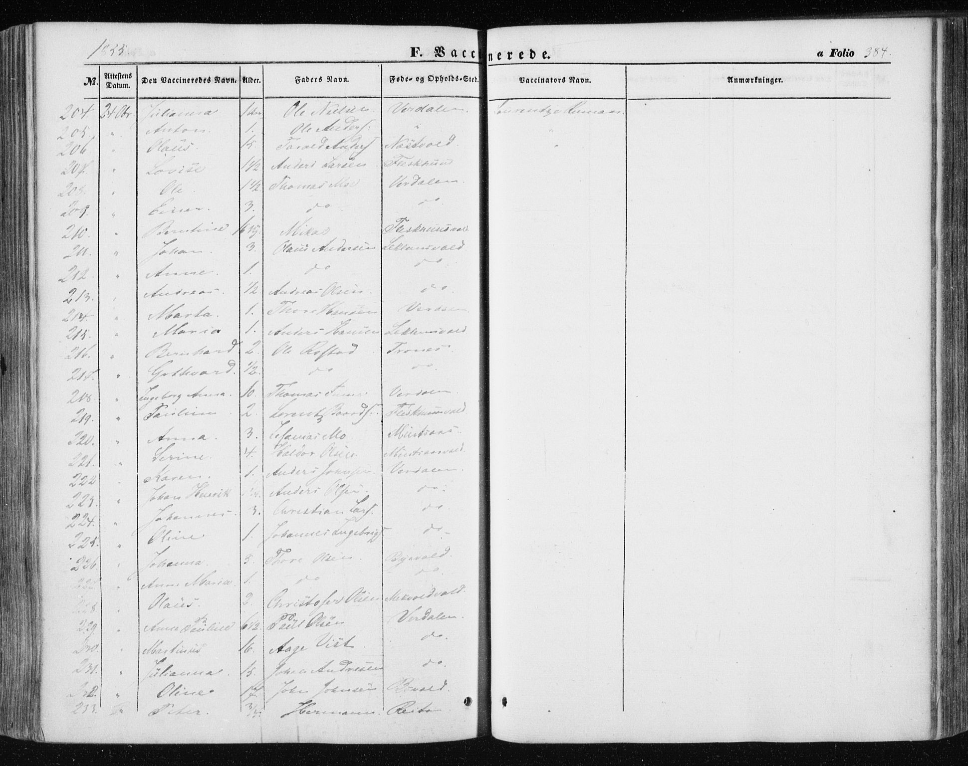 Ministerialprotokoller, klokkerbøker og fødselsregistre - Nord-Trøndelag, AV/SAT-A-1458/723/L0240: Parish register (official) no. 723A09, 1852-1860, p. 384