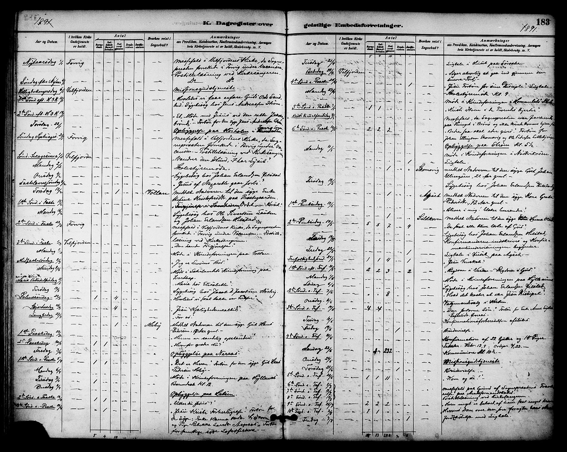 Ministerialprotokoller, klokkerbøker og fødselsregistre - Nordland, AV/SAT-A-1459/814/L0226: Parish register (official) no. 814A07, 1886-1898, p. 183