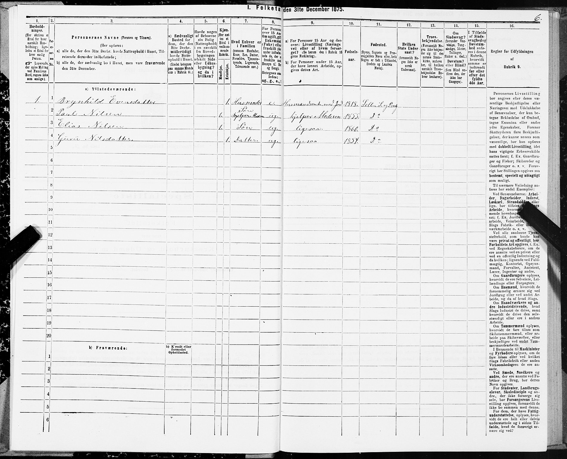 SAT, 1875 census for 1664P Selbu, 1875, p. 2006